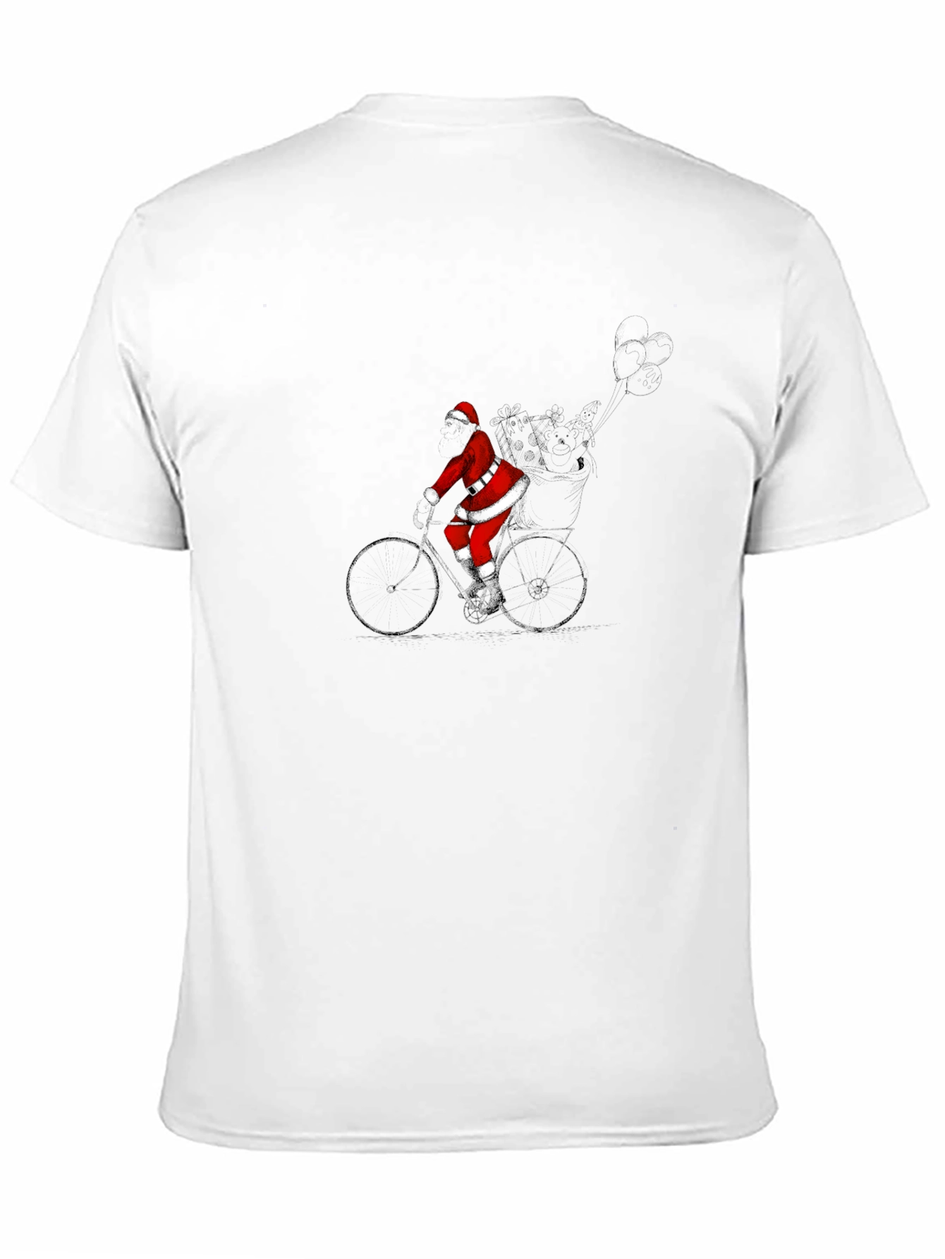 Santa Claus Cycling Black T-Shirt