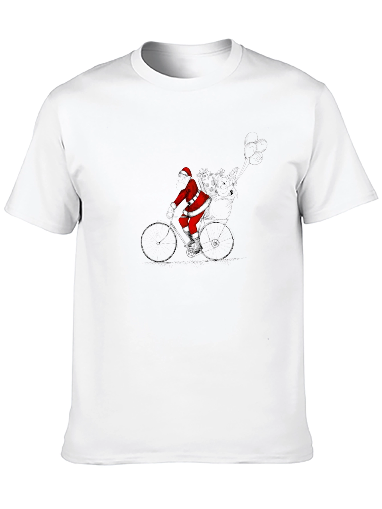 Santa Claus Cycling Black T-Shirt