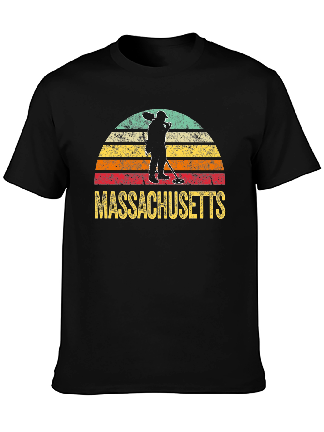 Massachusetts Metal Detecting Retro T-Shirt