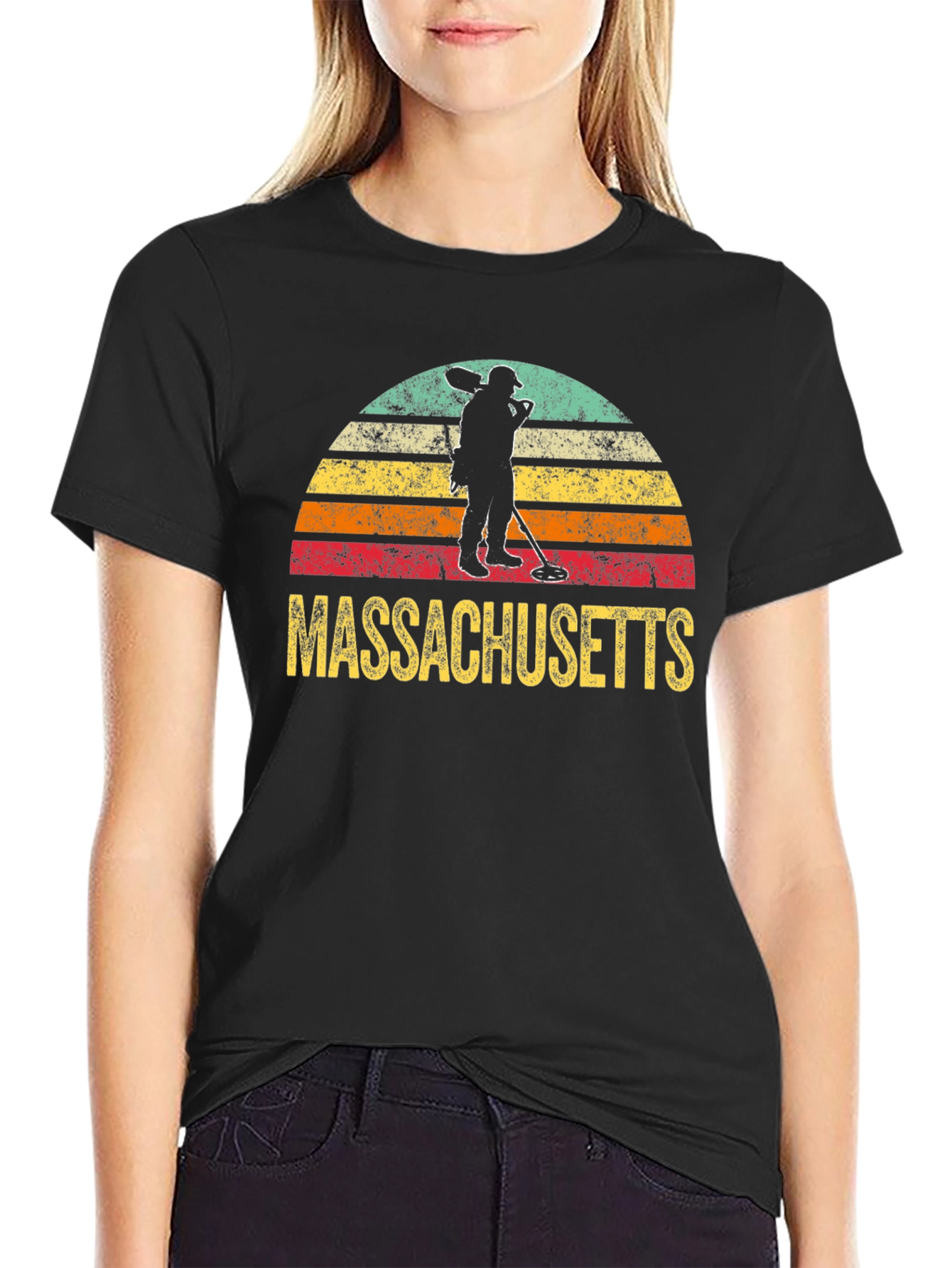 Massachusetts Metal Detecting Retro T-Shirt