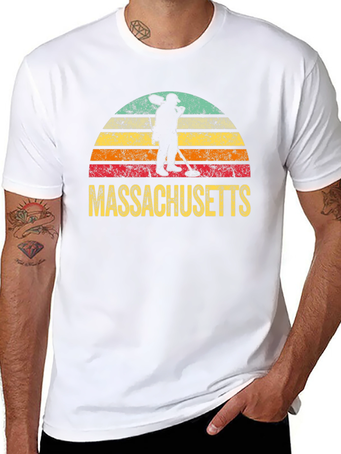 Massachusetts Metal Detecting Retro T-Shirt