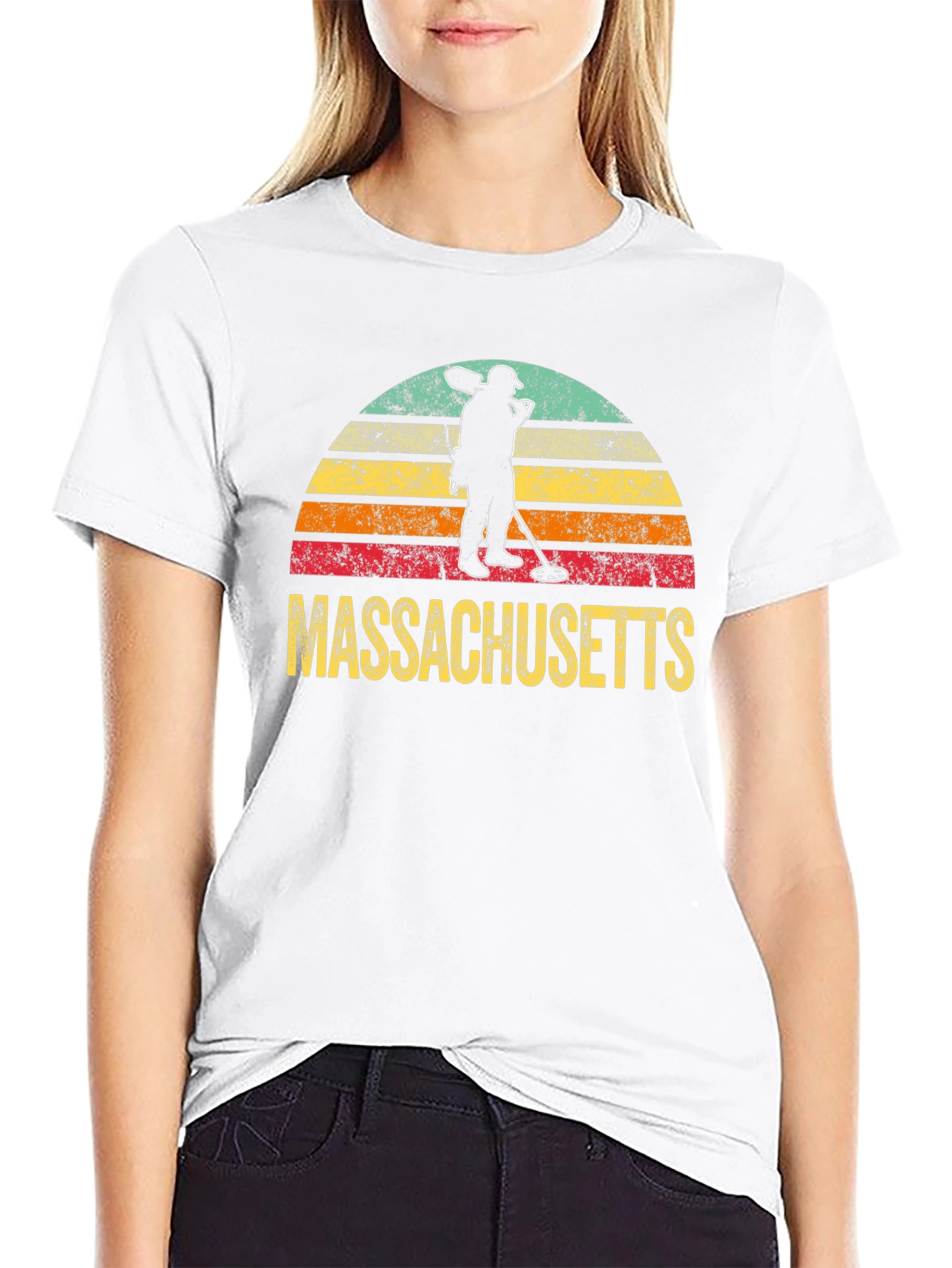 Massachusetts Metal Detecting Retro T-Shirt