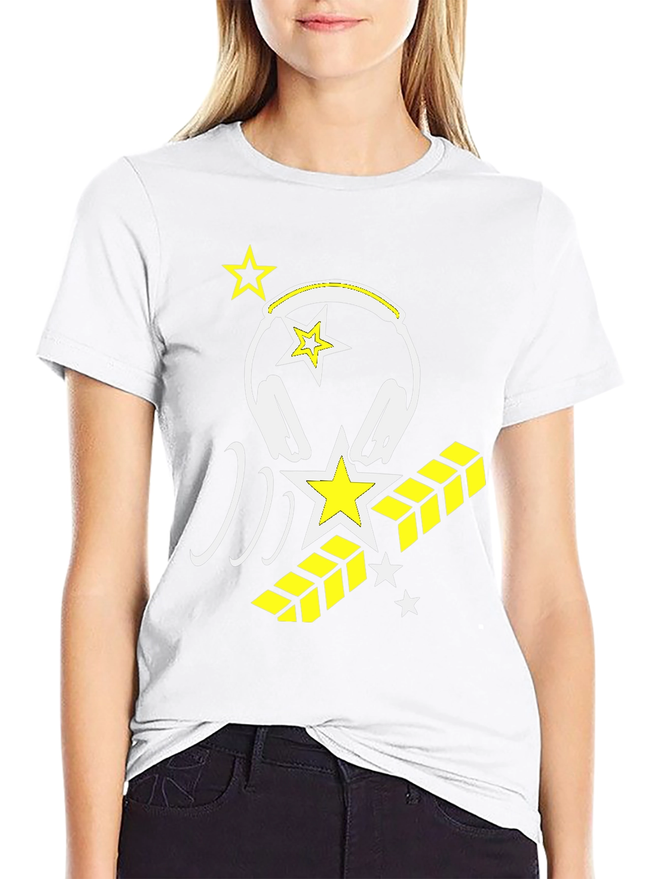 Cool Graphic Tee: Headphones & Star Design