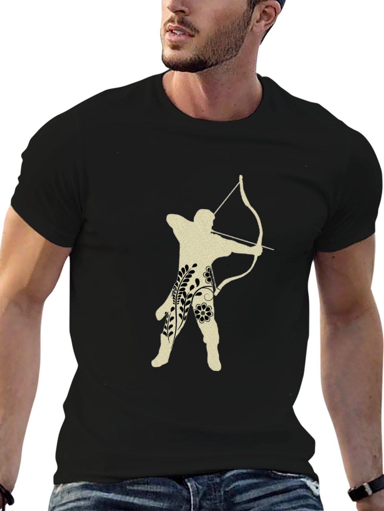 Archer Floral T-Shirt - Black Cotton Tee