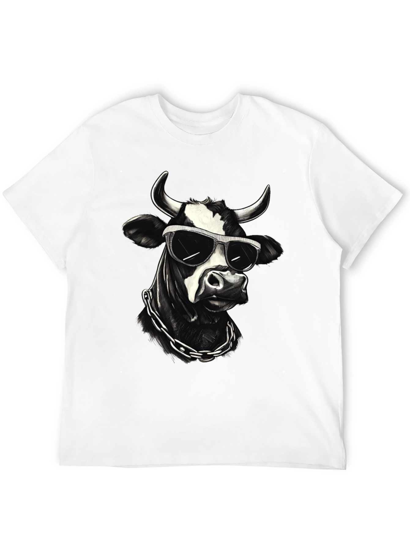 Cool Cow Graphic Tee - Black Cotton T-Shirt