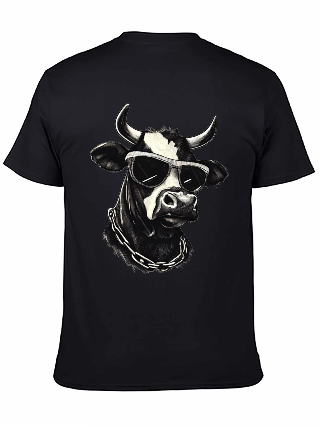 Cool Cow Graphic Tee - Black Cotton T-Shirt