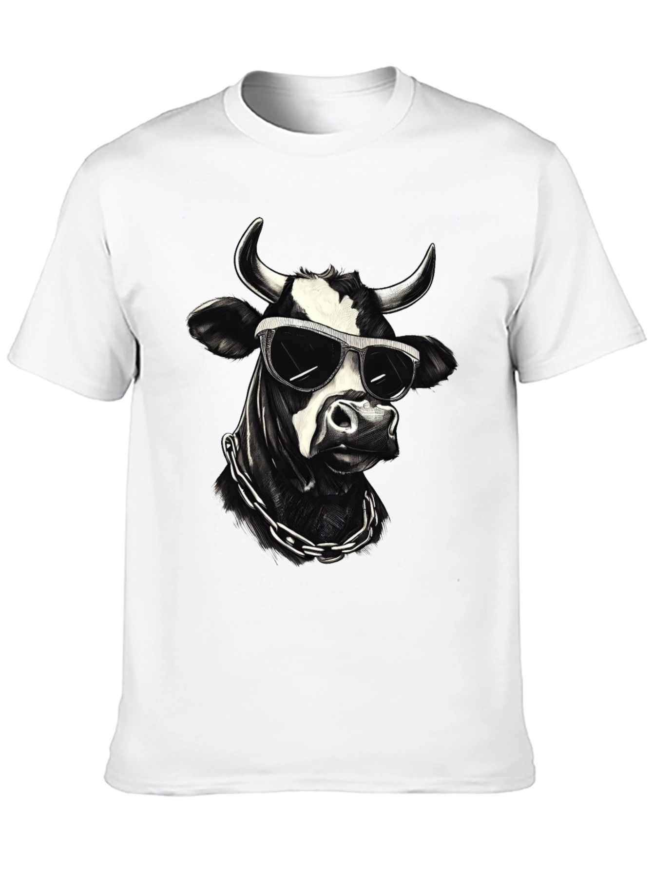 Cool Cow Graphic Tee - Black Cotton T-Shirt