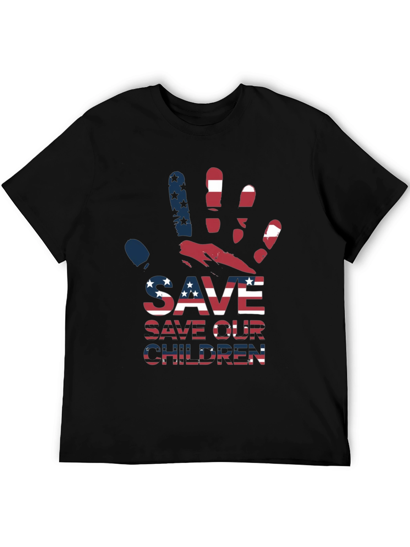 Save Our Children Graphic Tee - Patriotic Design
