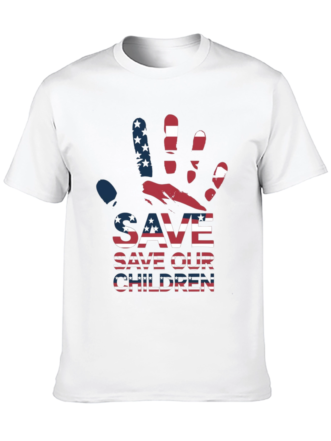 Save Our Children Graphic Tee - Patriotic Design