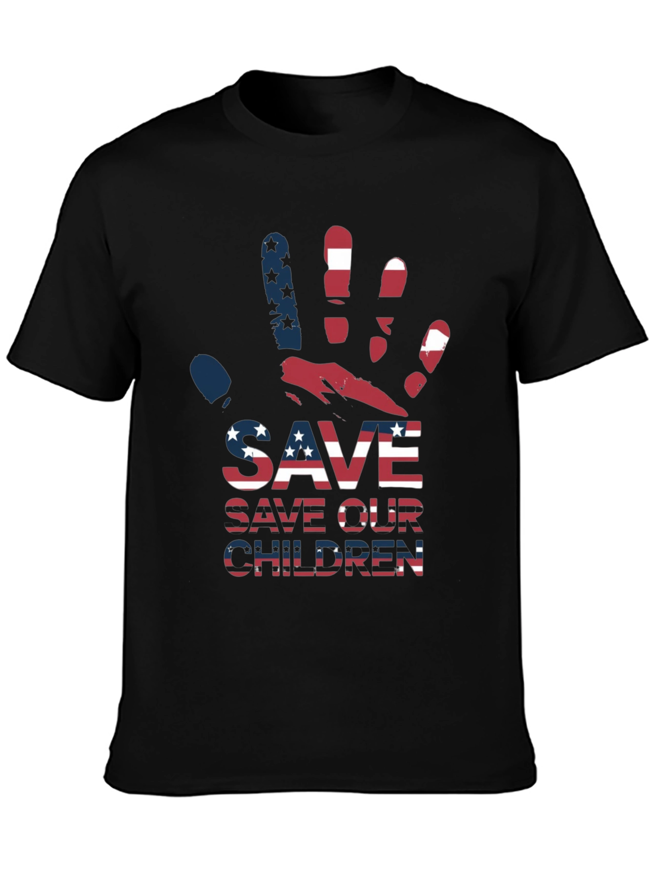 Save Our Children Graphic Tee - Patriotic Design