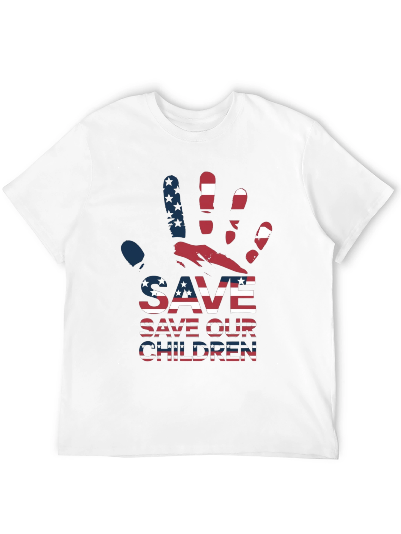 Save Our Children Graphic Tee - Patriotic Design
