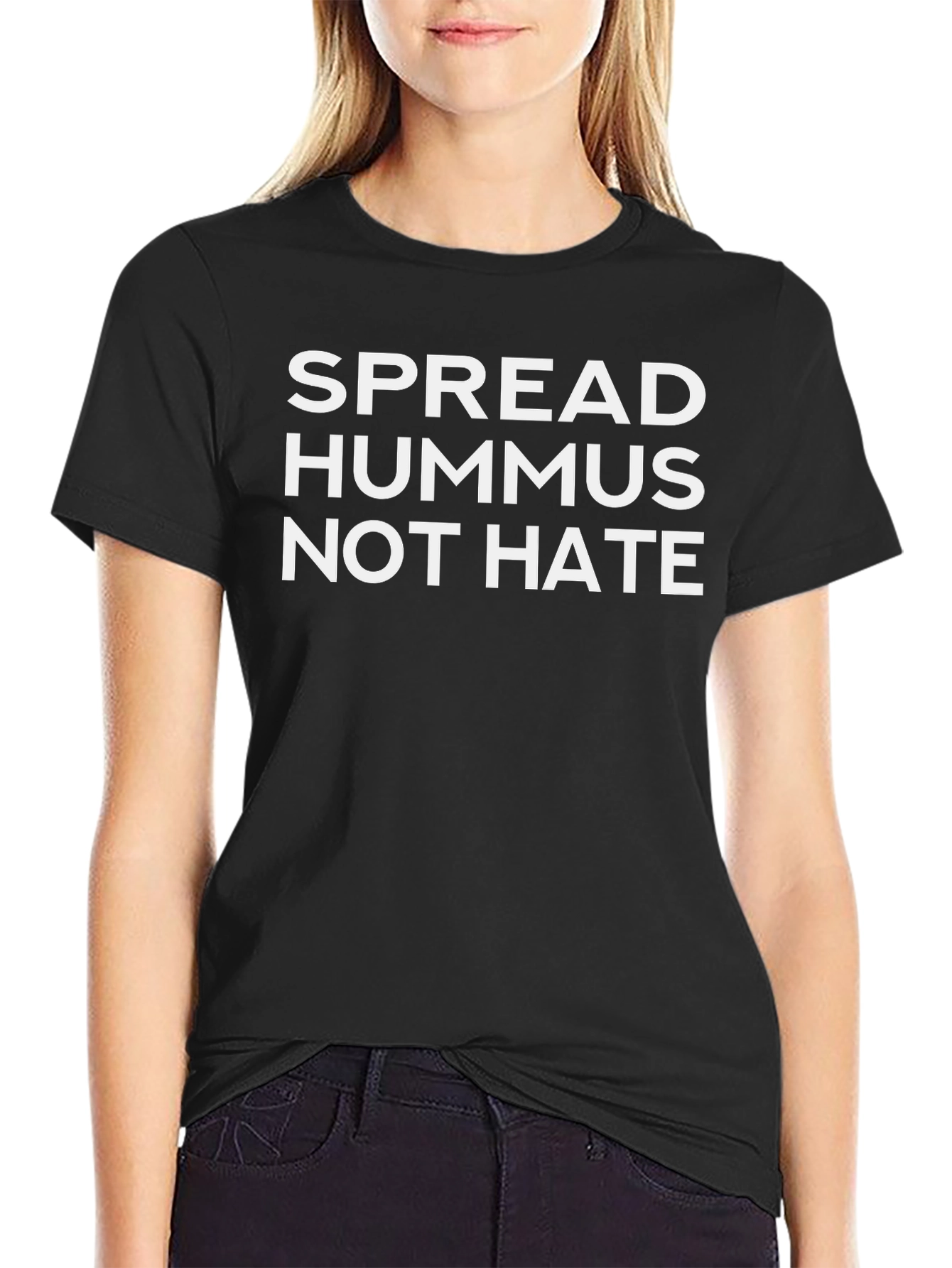 Spread Hummus Not Hate Graphic Tee - Soft Cotton