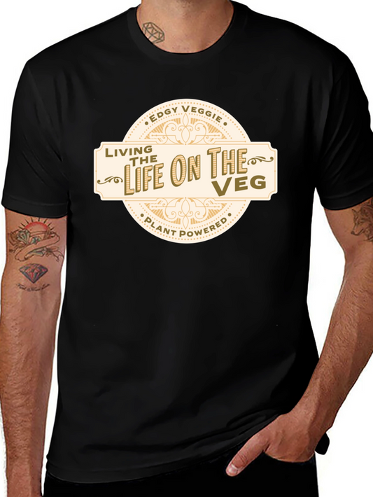 Edgy Veggie Black T-Shirt - Living the Life on the Veg