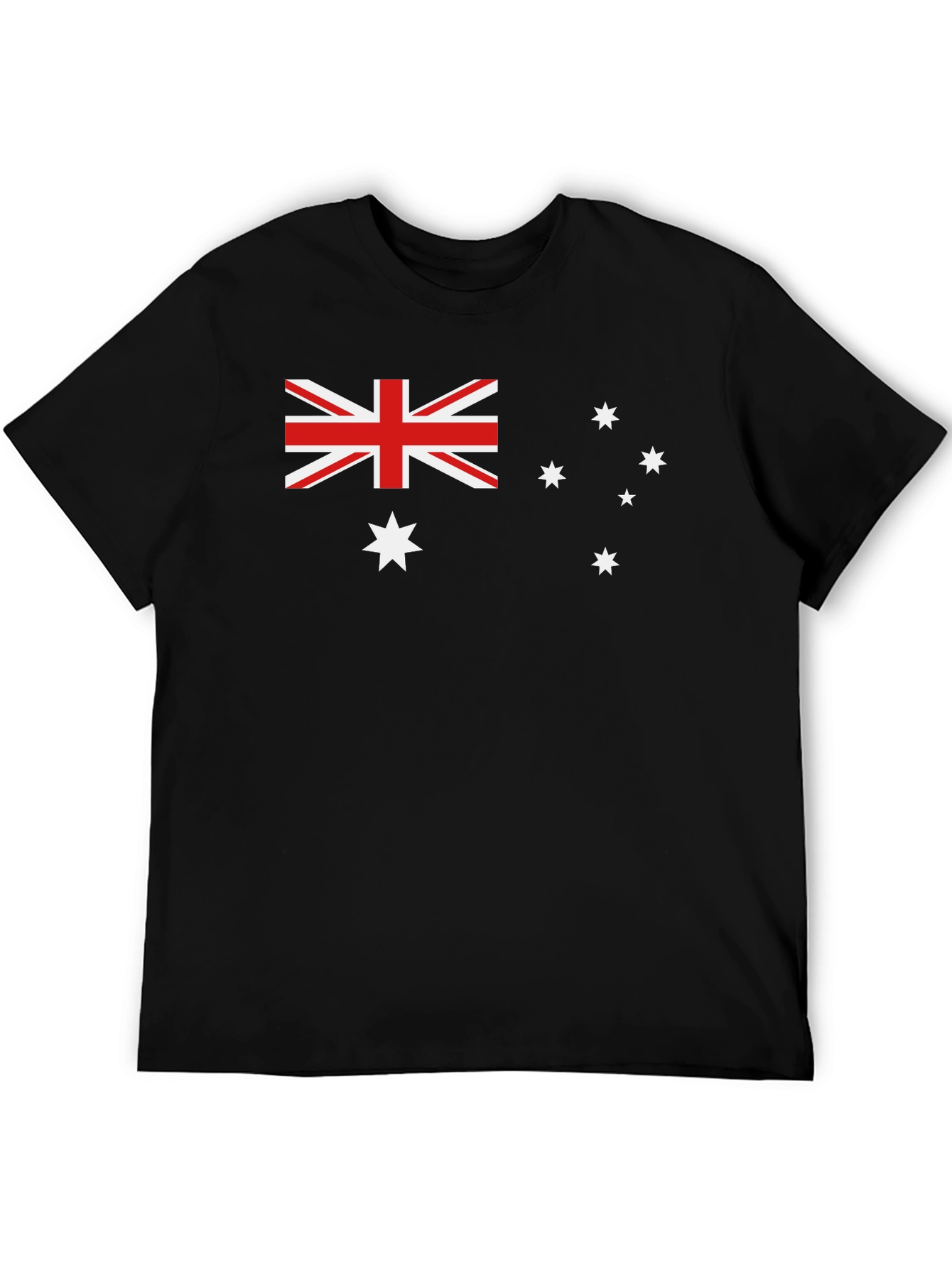 Australian Flag Graphic Tee - Black Cotton T-Shirt