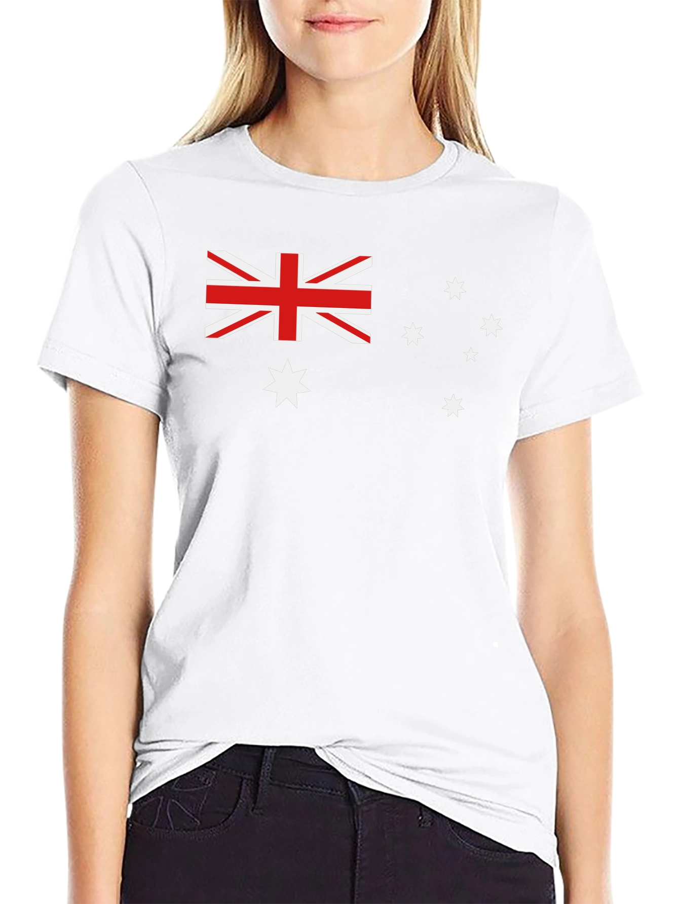 Australian Flag Graphic Tee - Black Cotton T-Shirt