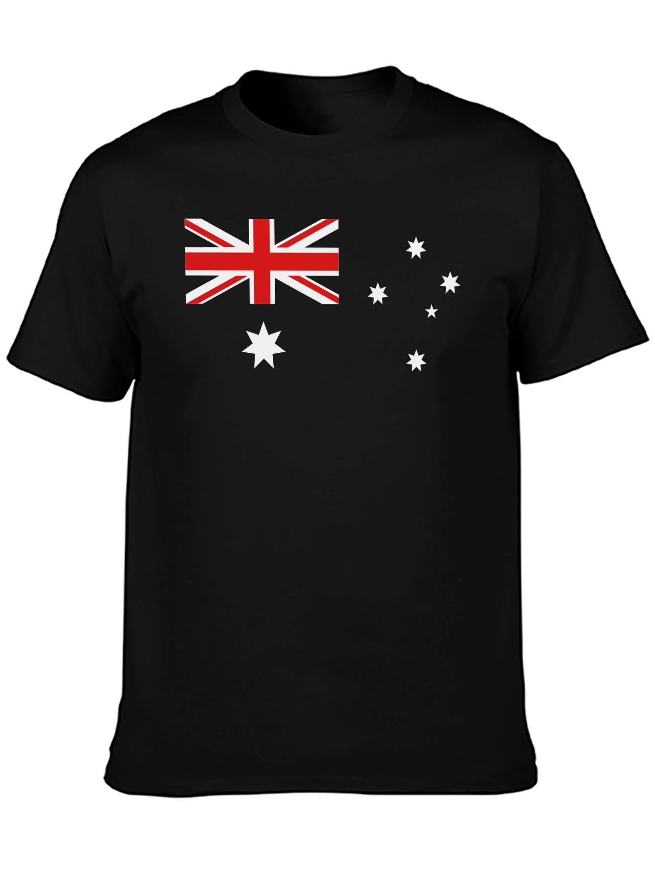 Australian Flag Graphic Tee - Black Cotton T-Shirt