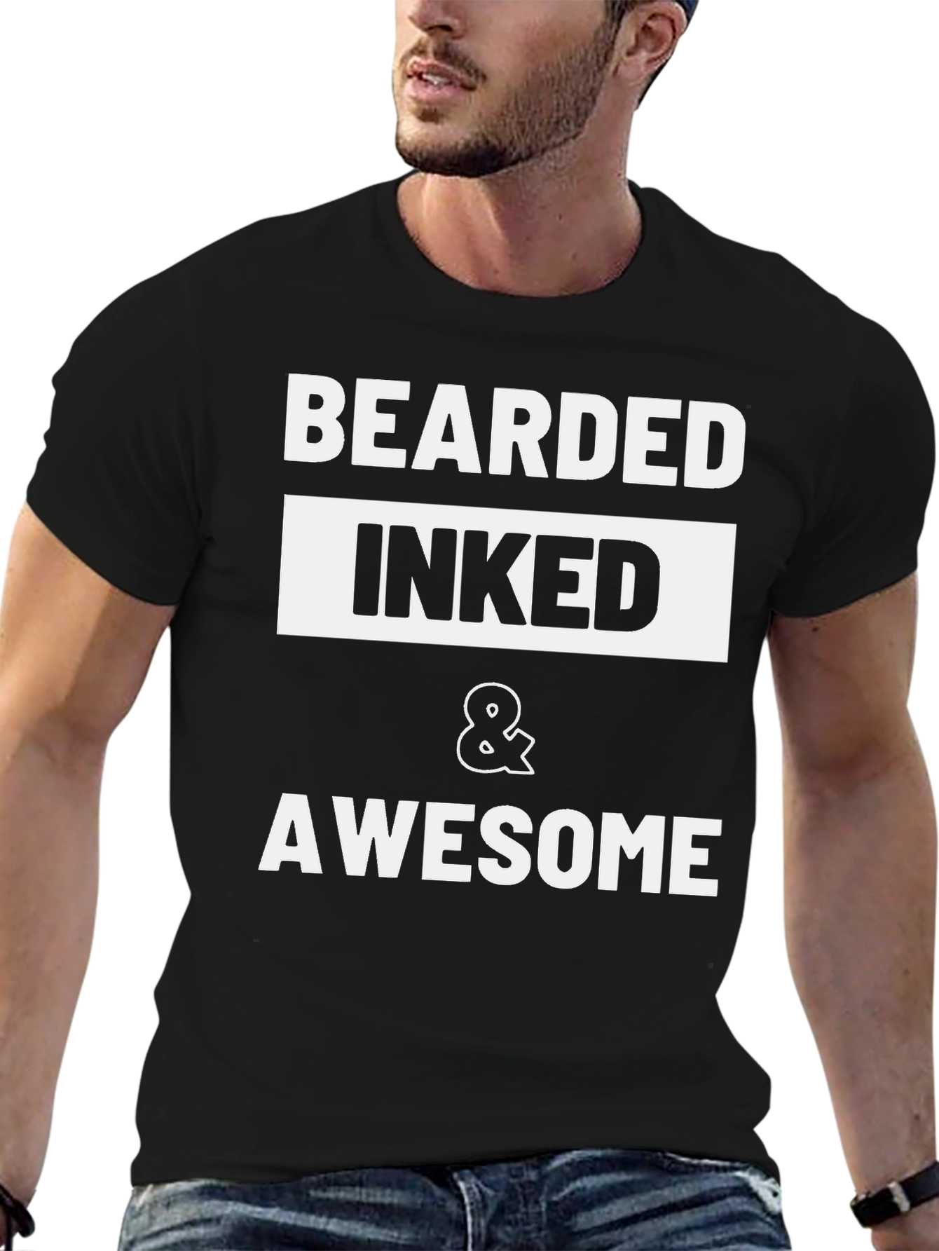 Bearded Inked & Awesome Graphic Tee