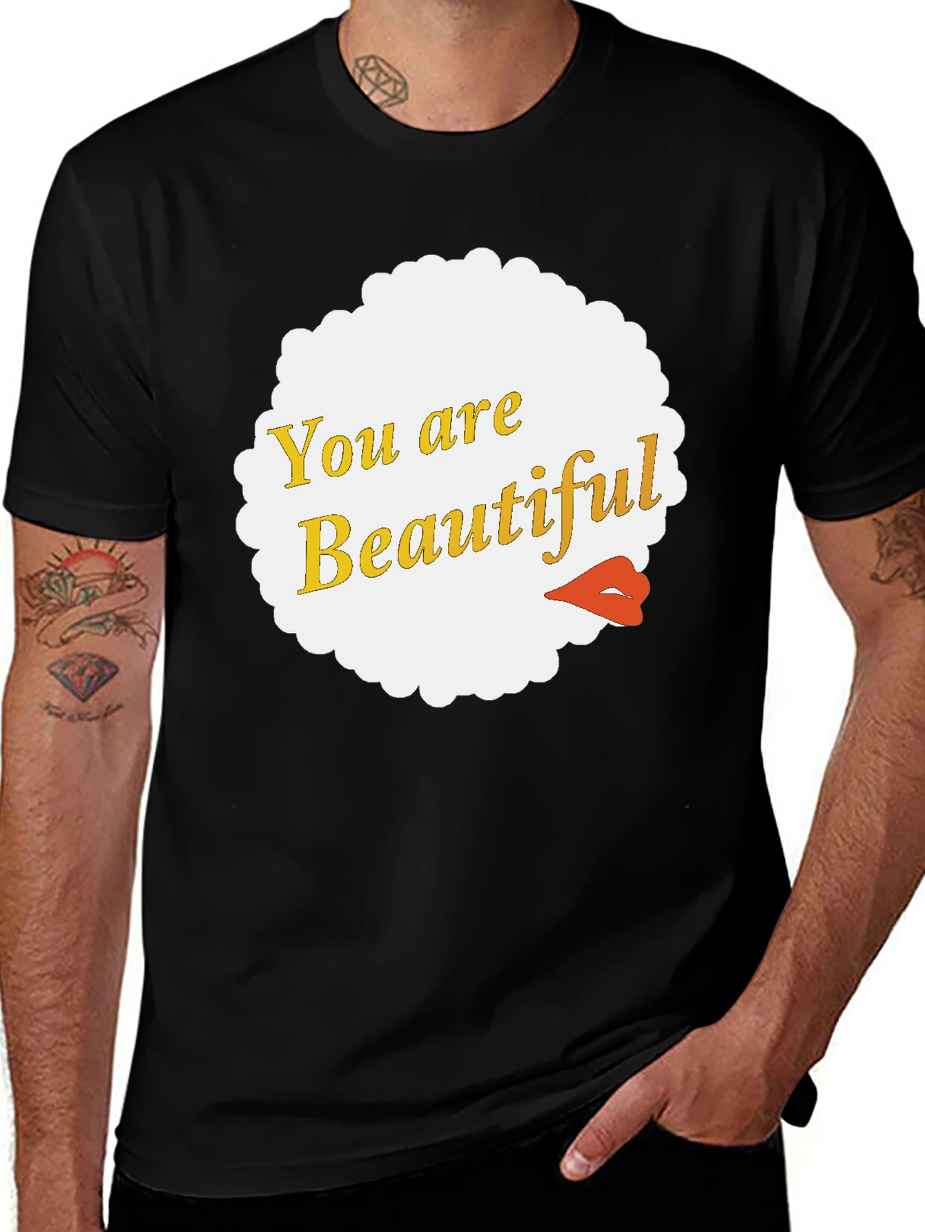 You Are Beautiful Graphic Tee - Black