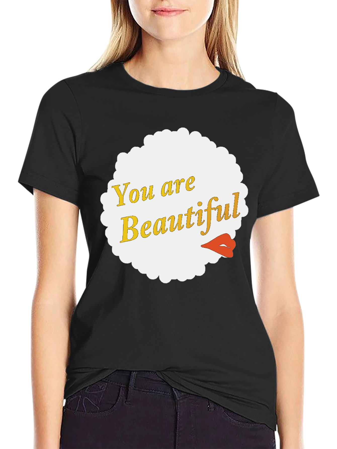 You Are Beautiful Graphic Tee - Black