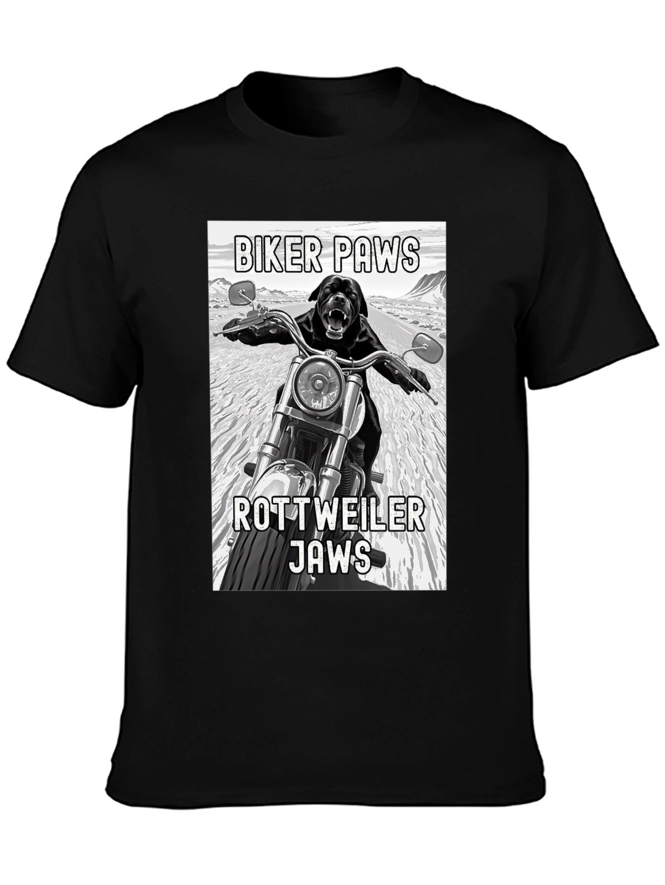 Biker Paws Rottweiler Jaws T-Shirt