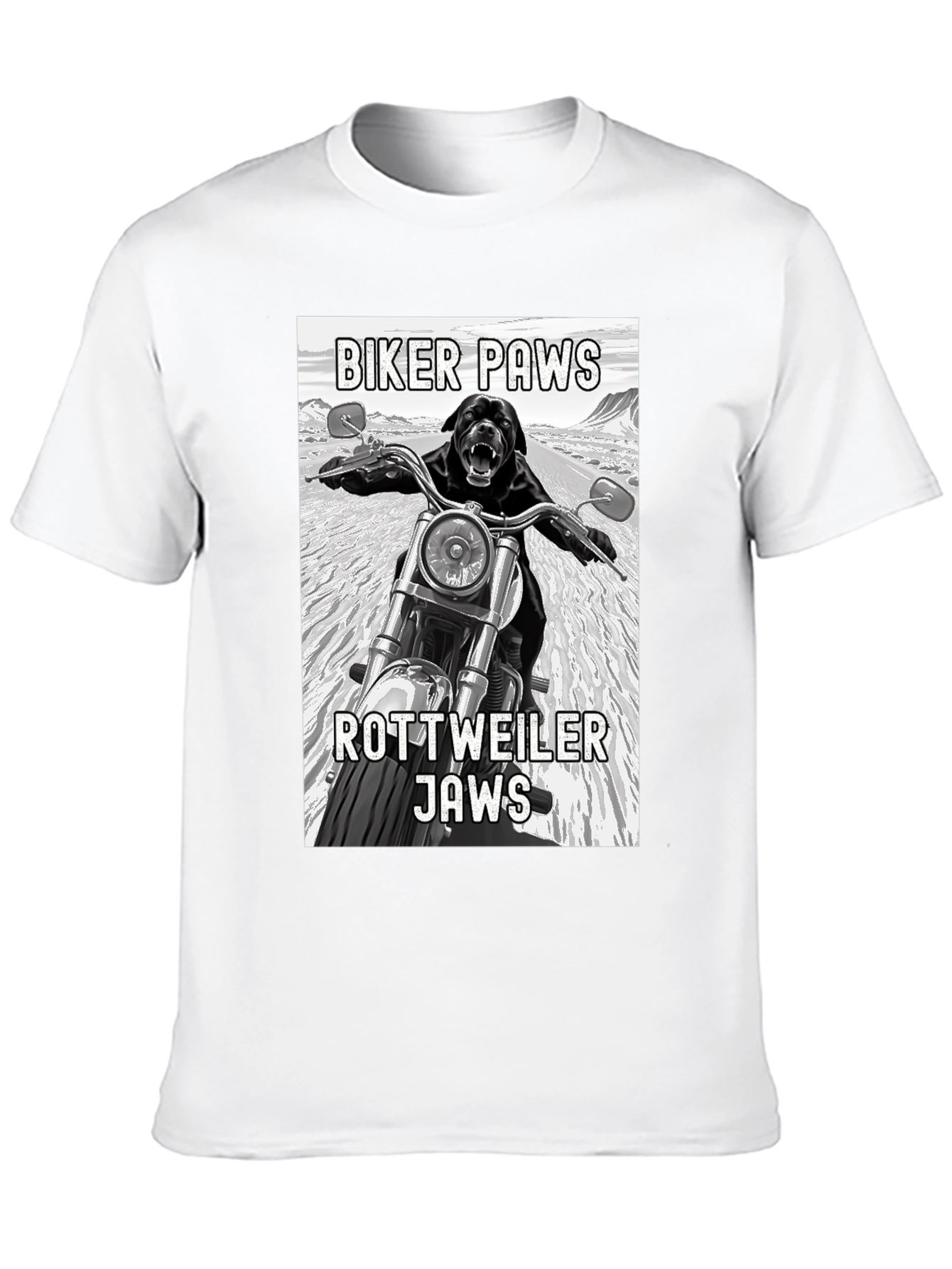 Biker Paws Rottweiler Jaws T-Shirt