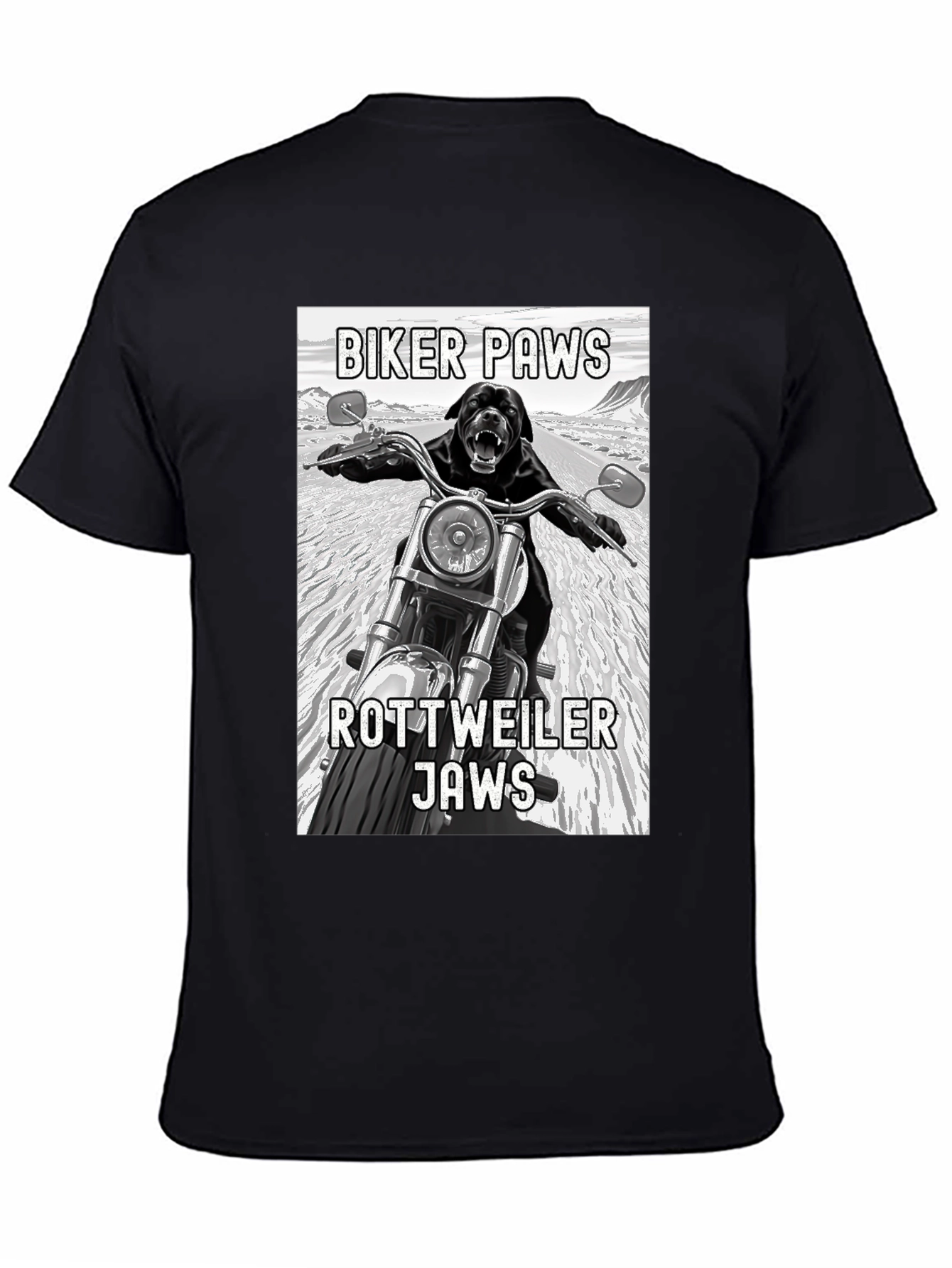 Biker Paws Rottweiler Jaws T-Shirt
