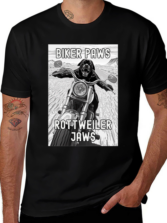 Biker Paws Rottweiler Jaws T-Shirt