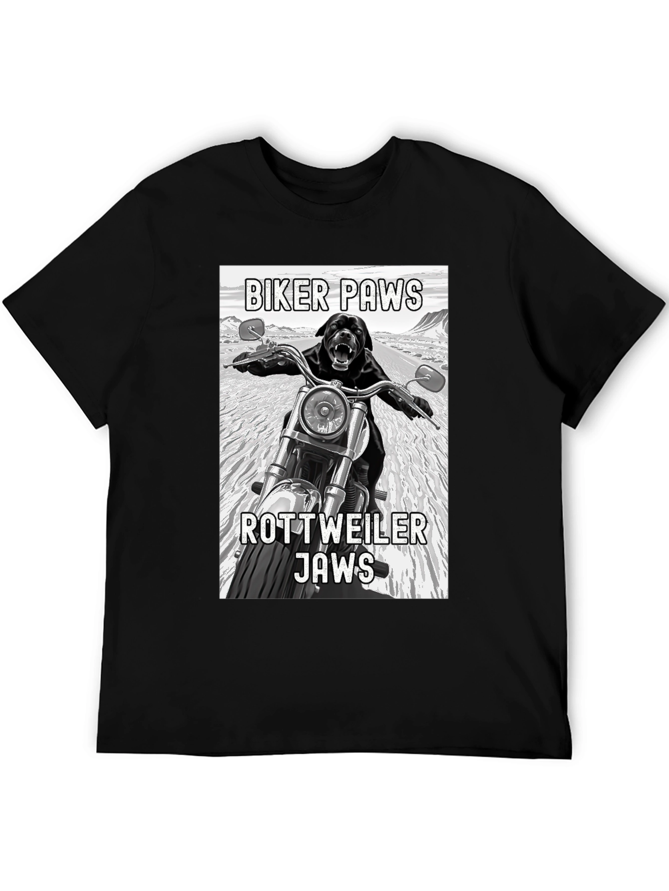 Biker Paws Rottweiler Jaws T-Shirt