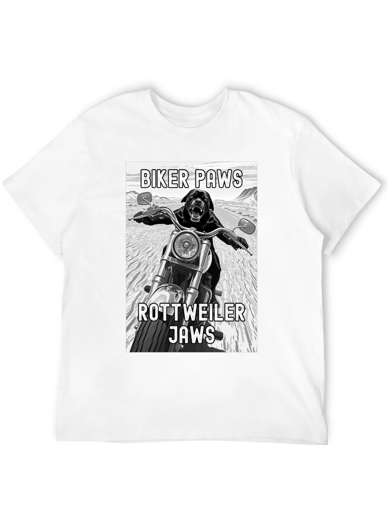 Biker Paws Rottweiler Jaws T-Shirt