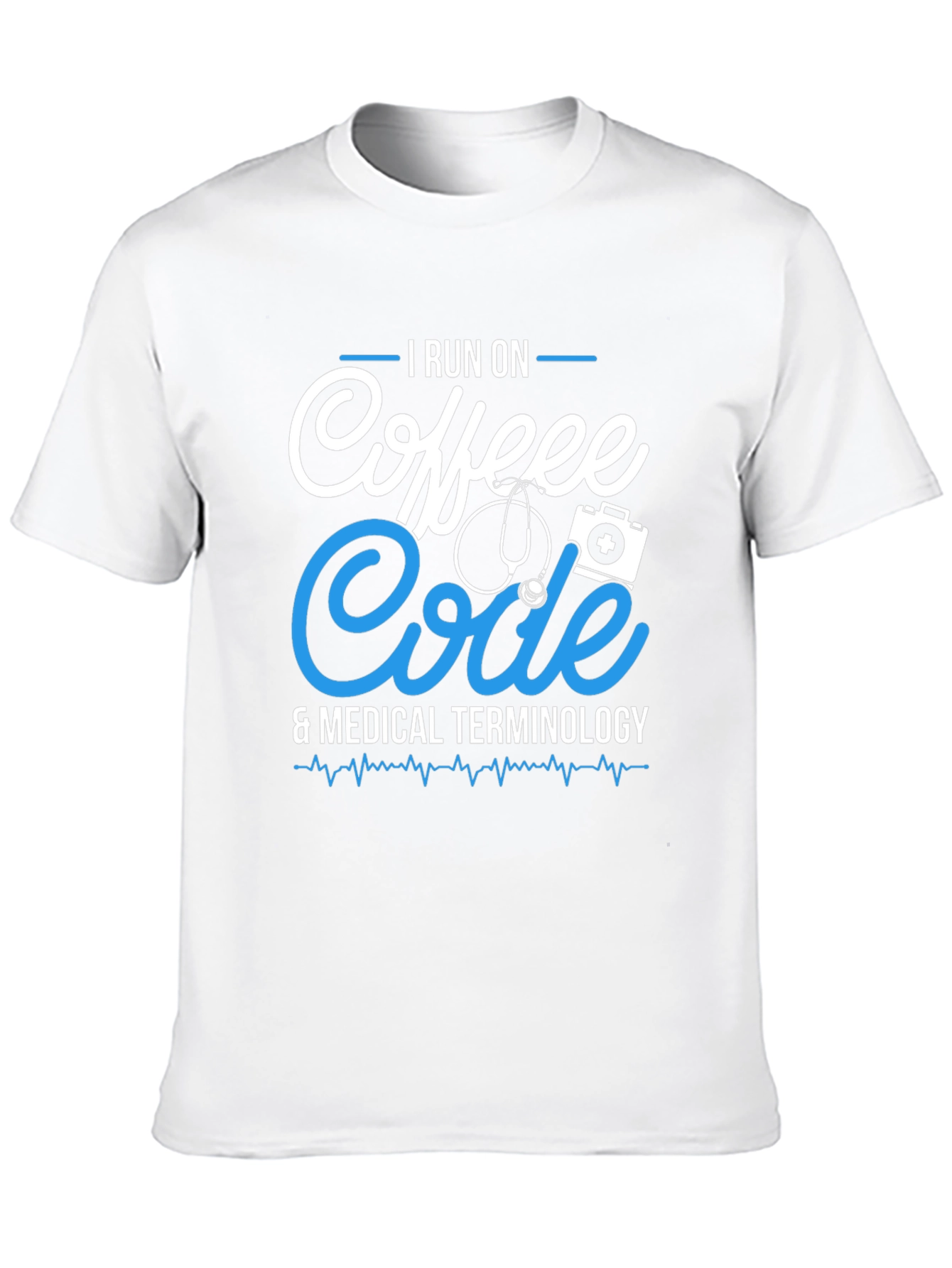 I Run On Coffee Code & Medical Terminology T-Shirt