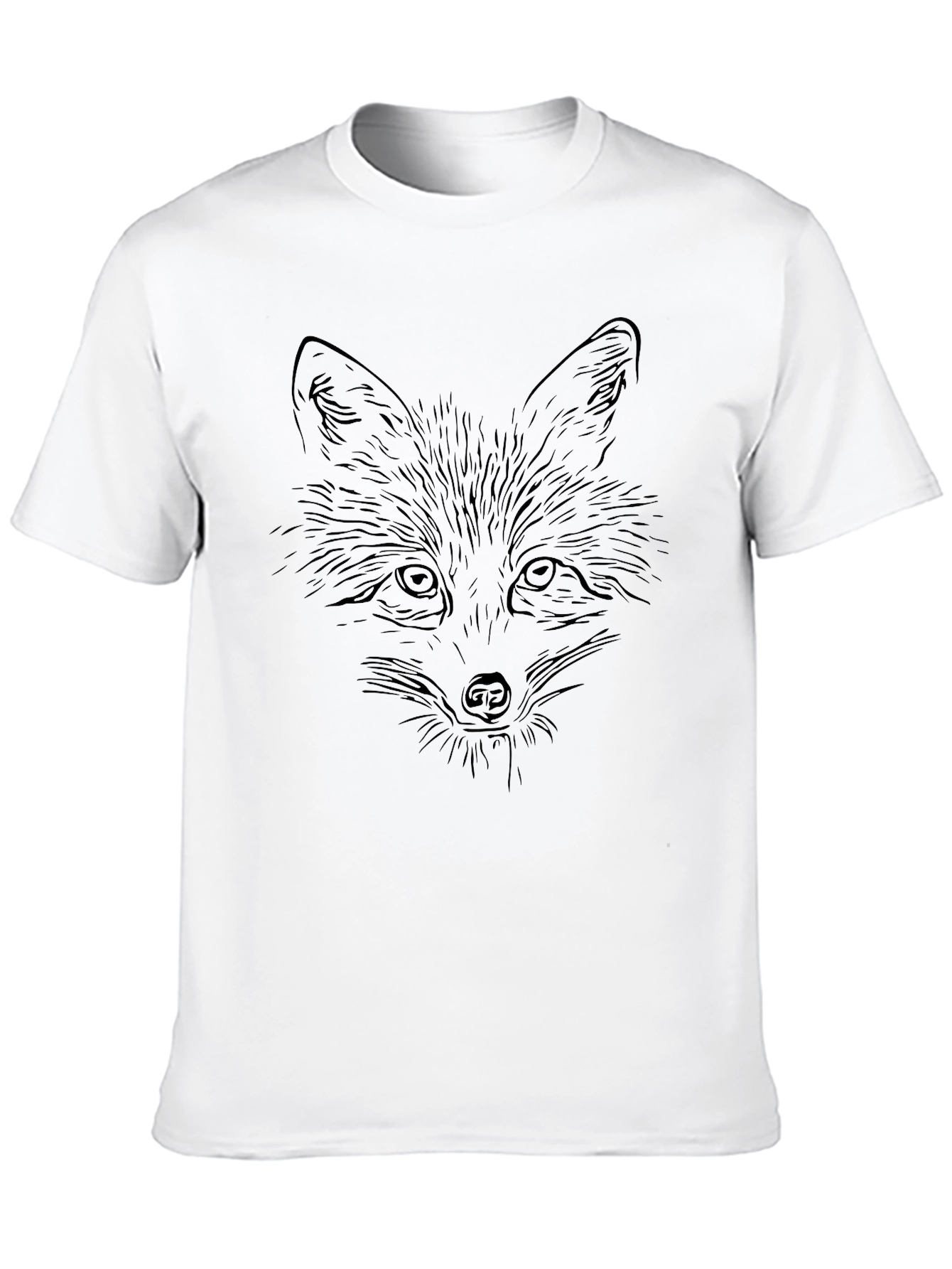 Fox Face Graphic Tee - Stylish Black T-Shirt