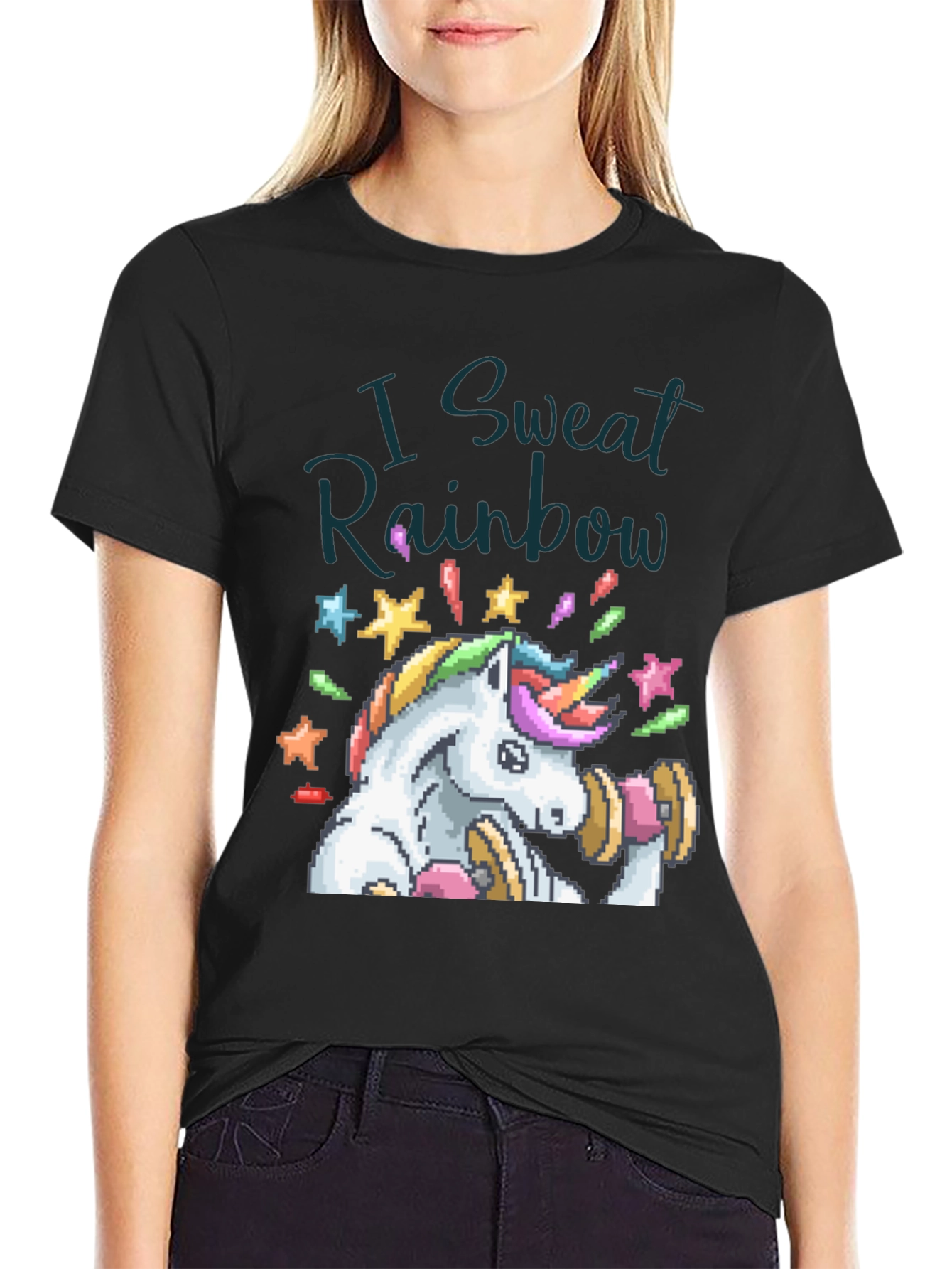 I Sweat Rainbow Unicorn Graphic Tee