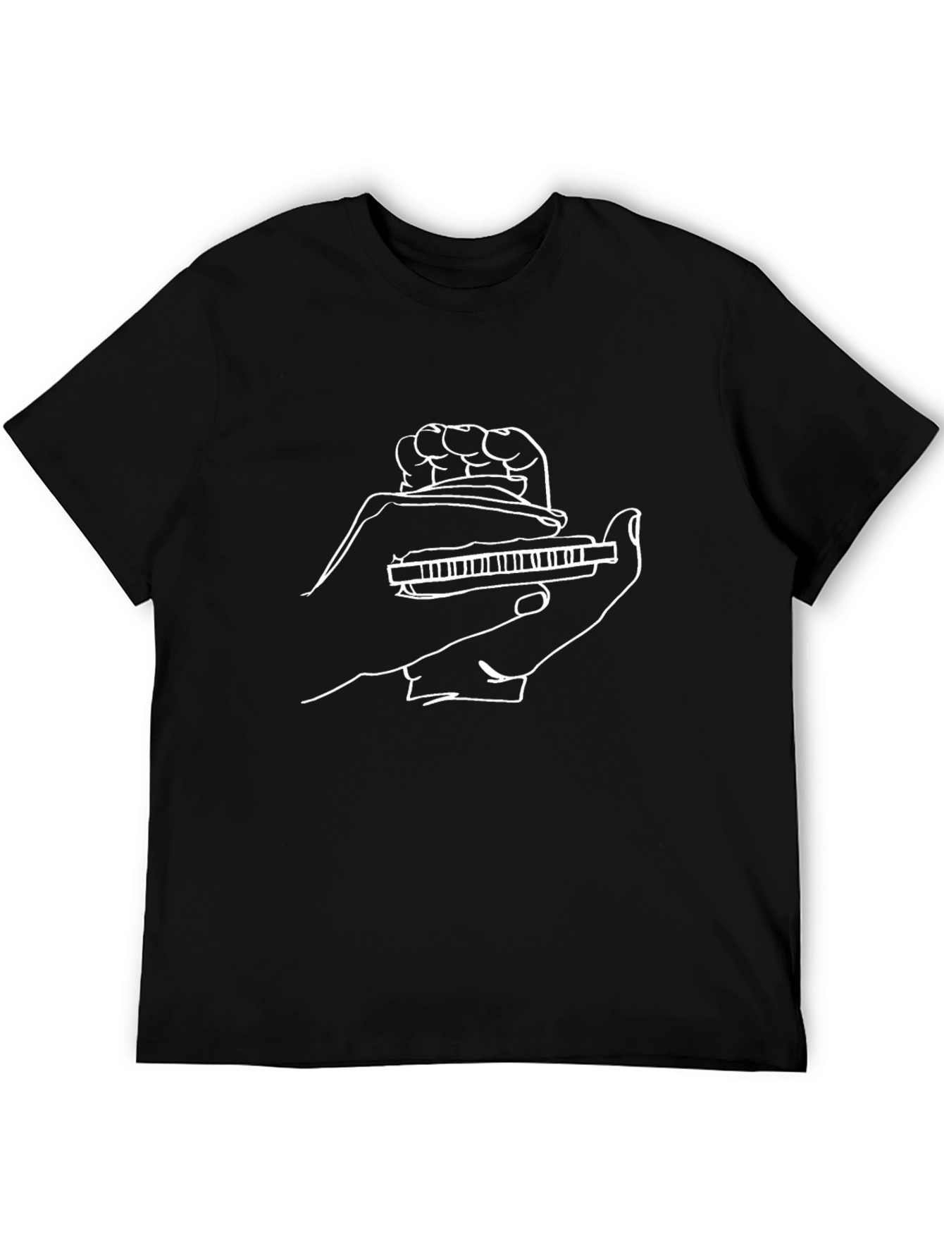 Harmonica Player T-Shirt - Black