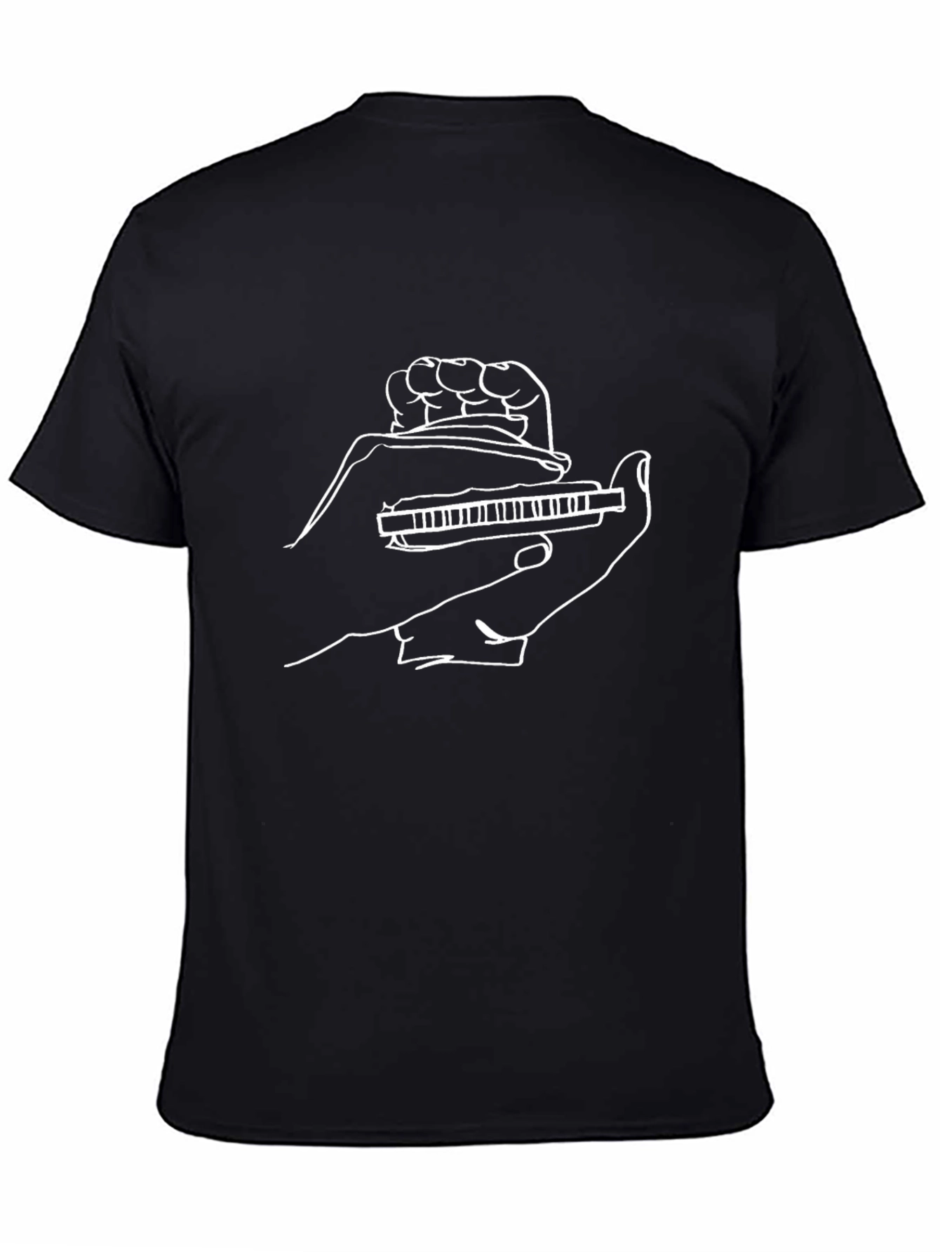 Harmonica Player T-Shirt - Black