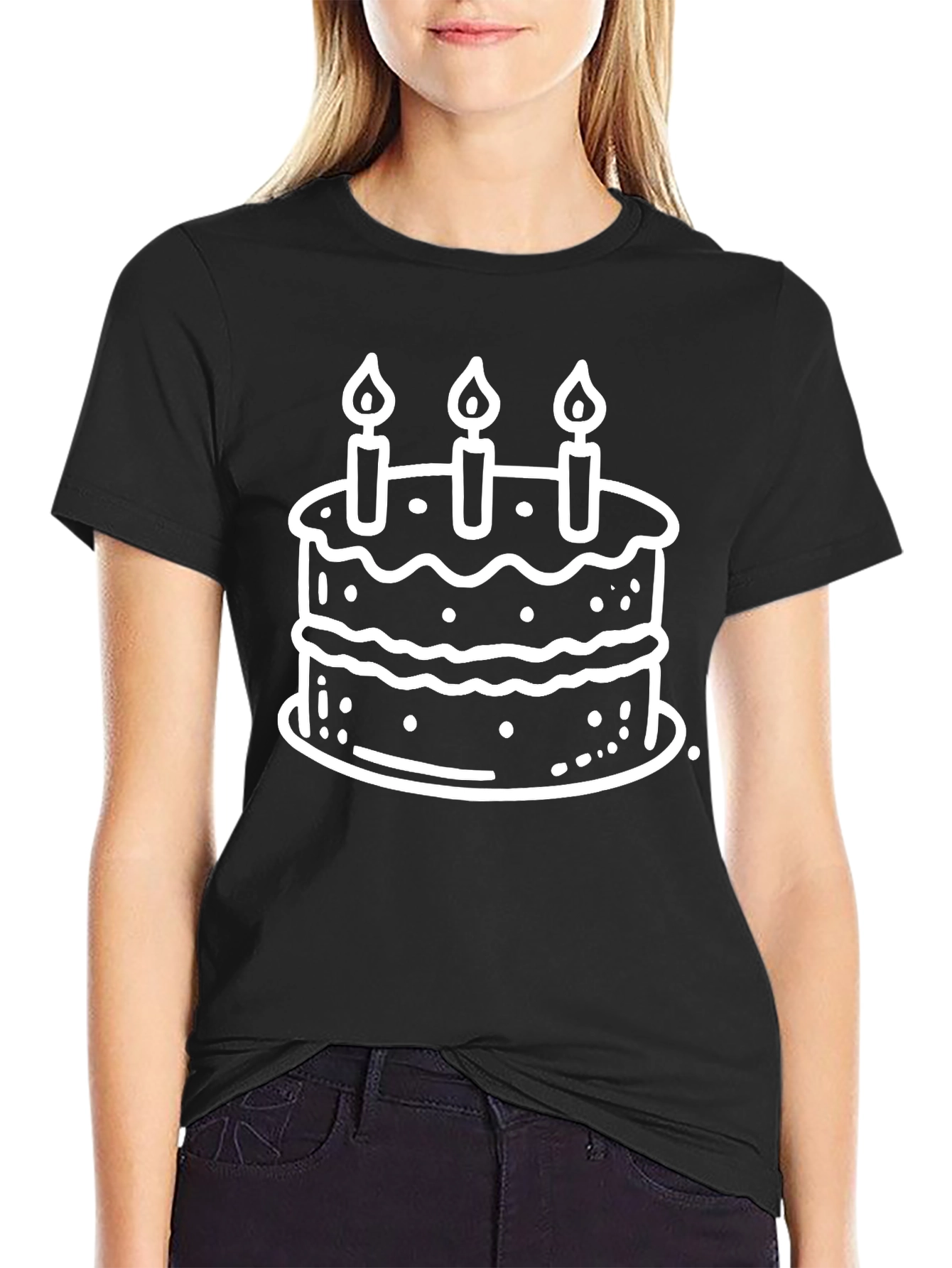 Birthday Cake Graphic Tee - Black