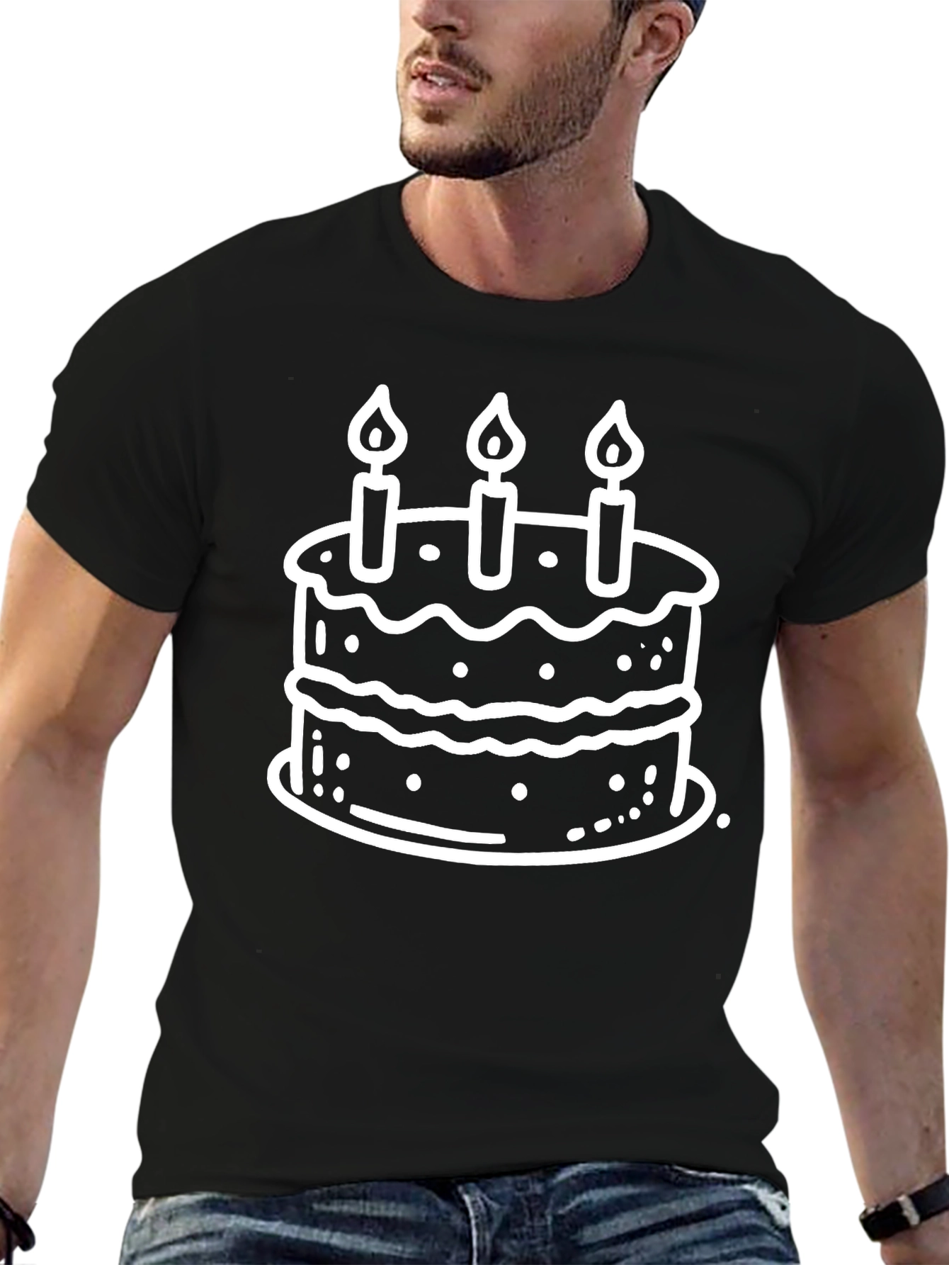 Birthday Cake Graphic Tee - Black