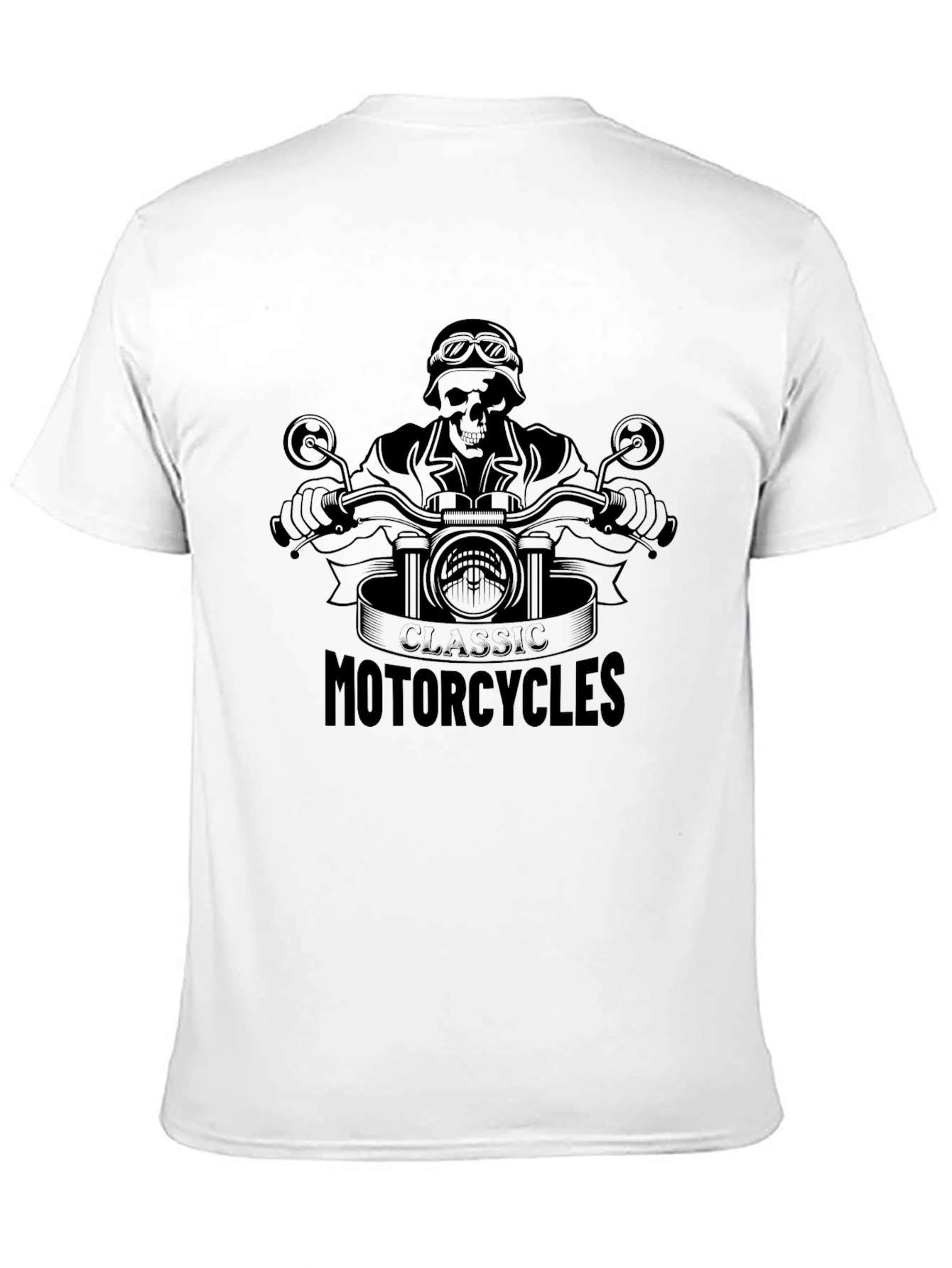 Classic Motorcycles T-Shirt - Biker Skull Design