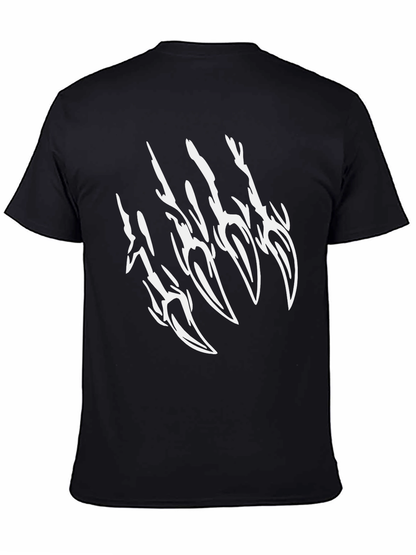 Black Graphic Tee: Claw Mark Design Mens Casual T-Shirt