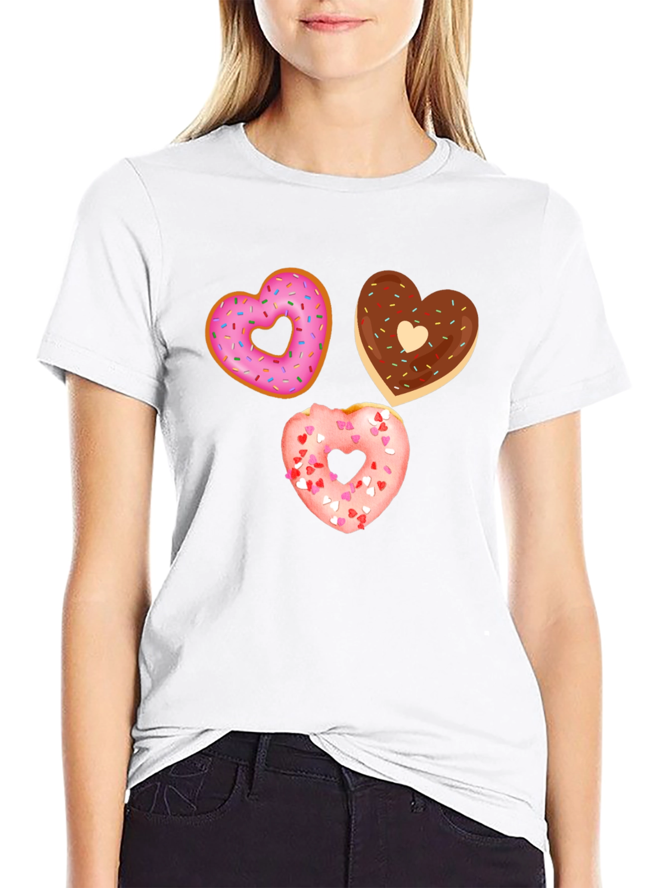 Heart Donut T-Shirt - Sweet Treat Tee