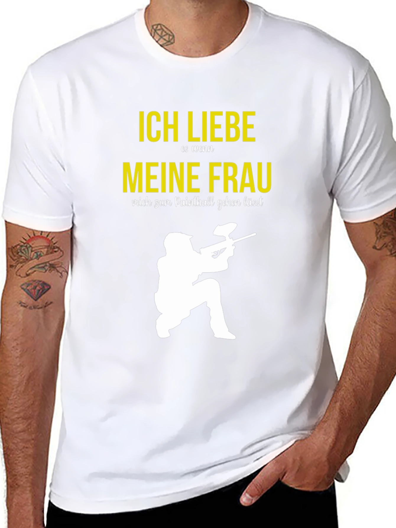 Ich Liebe Meine Frau Paintball T-Shirt - Black