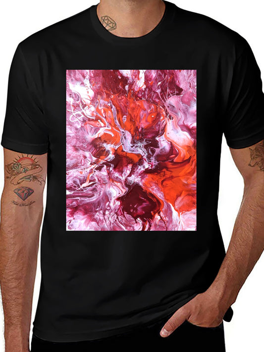 Abstract Fluid Art Black T-Shirt