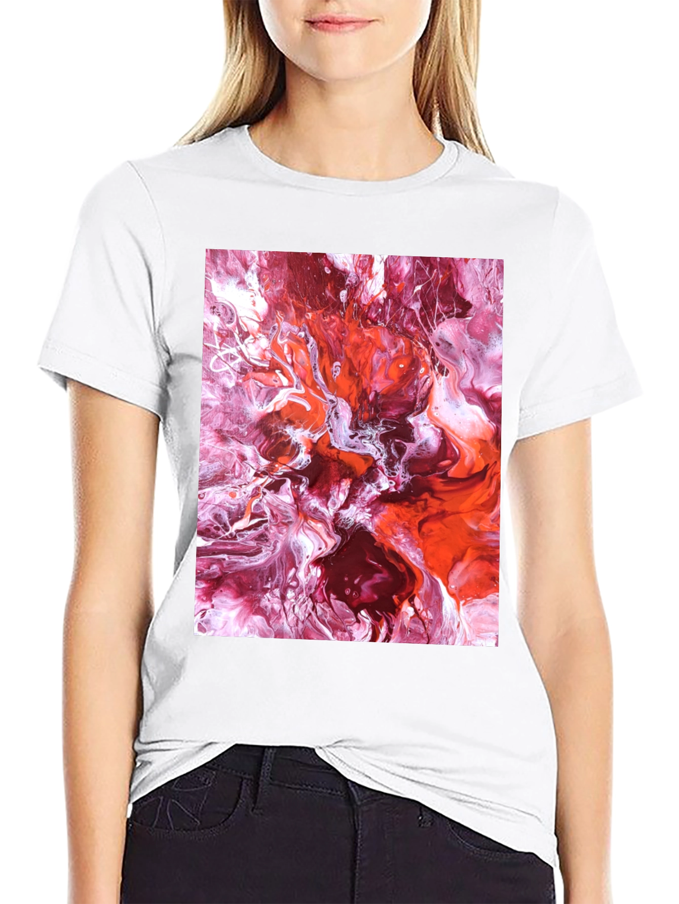 Abstract Fluid Art Black T-Shirt