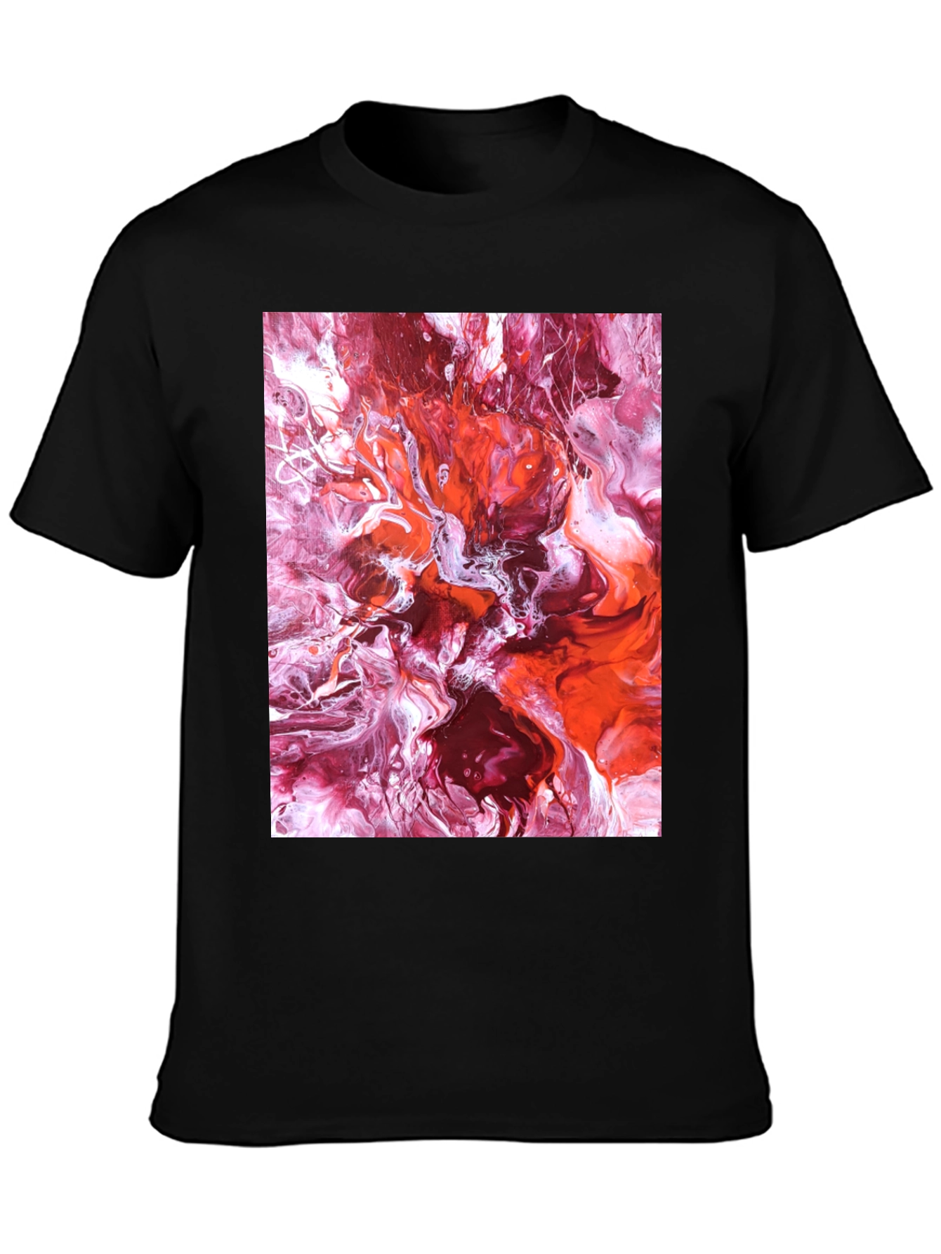 Abstract Fluid Art Black T-Shirt