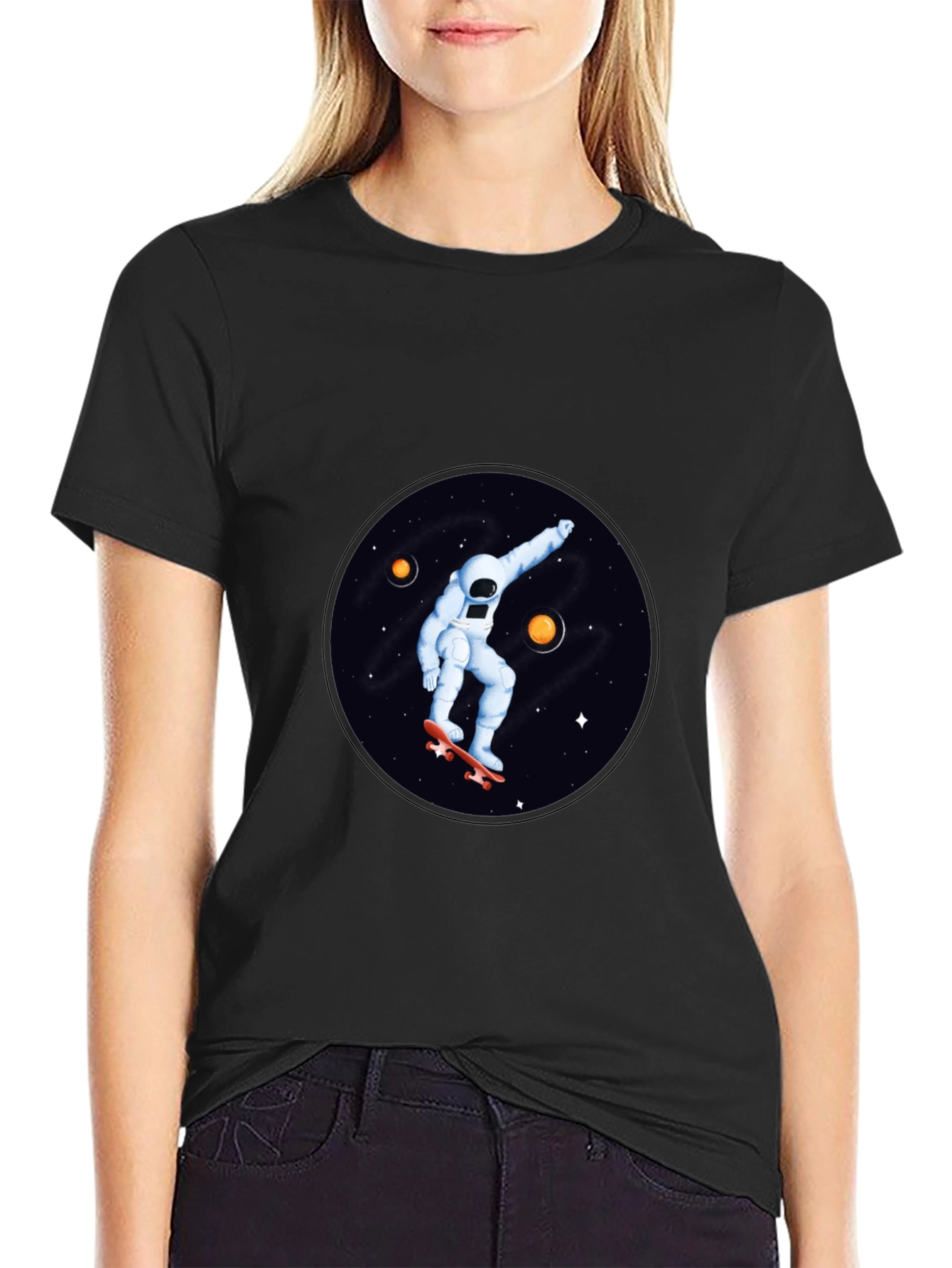 Astronaut Skateboard T-Shirt - Space Graphic Tee
