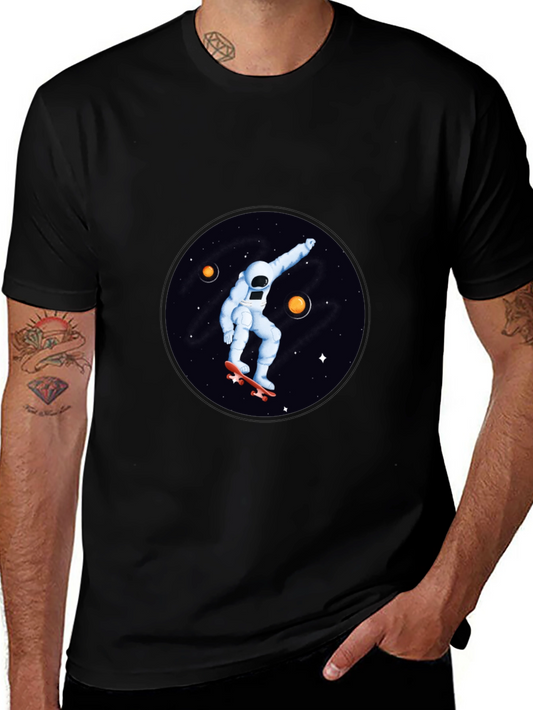 Astronaut Skateboard T-Shirt - Space Graphic Tee