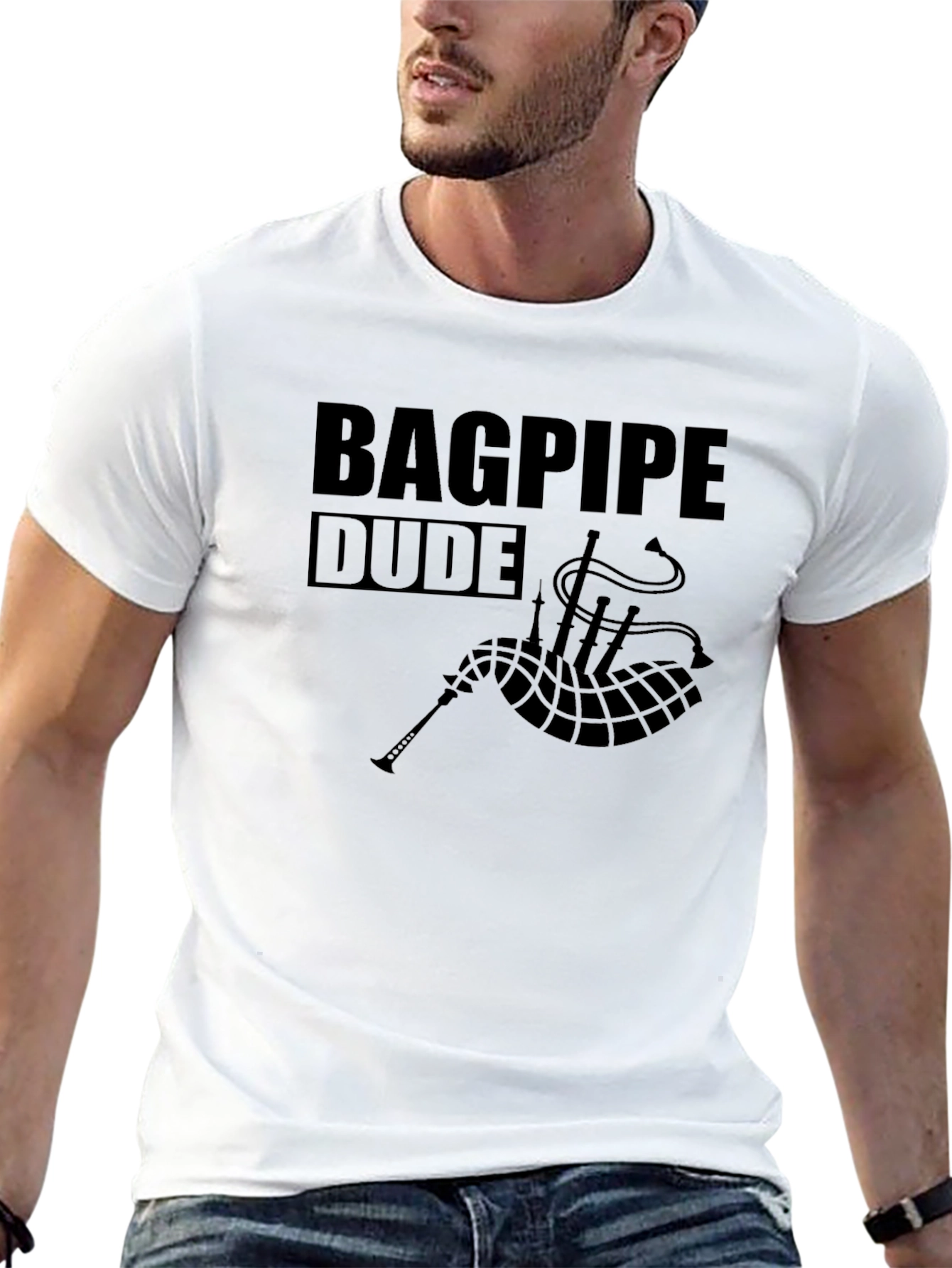 Bagpipe Dude Black T-Shirt