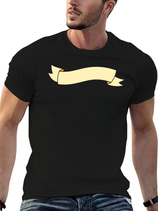 Black Graphic Tee with Banner Design