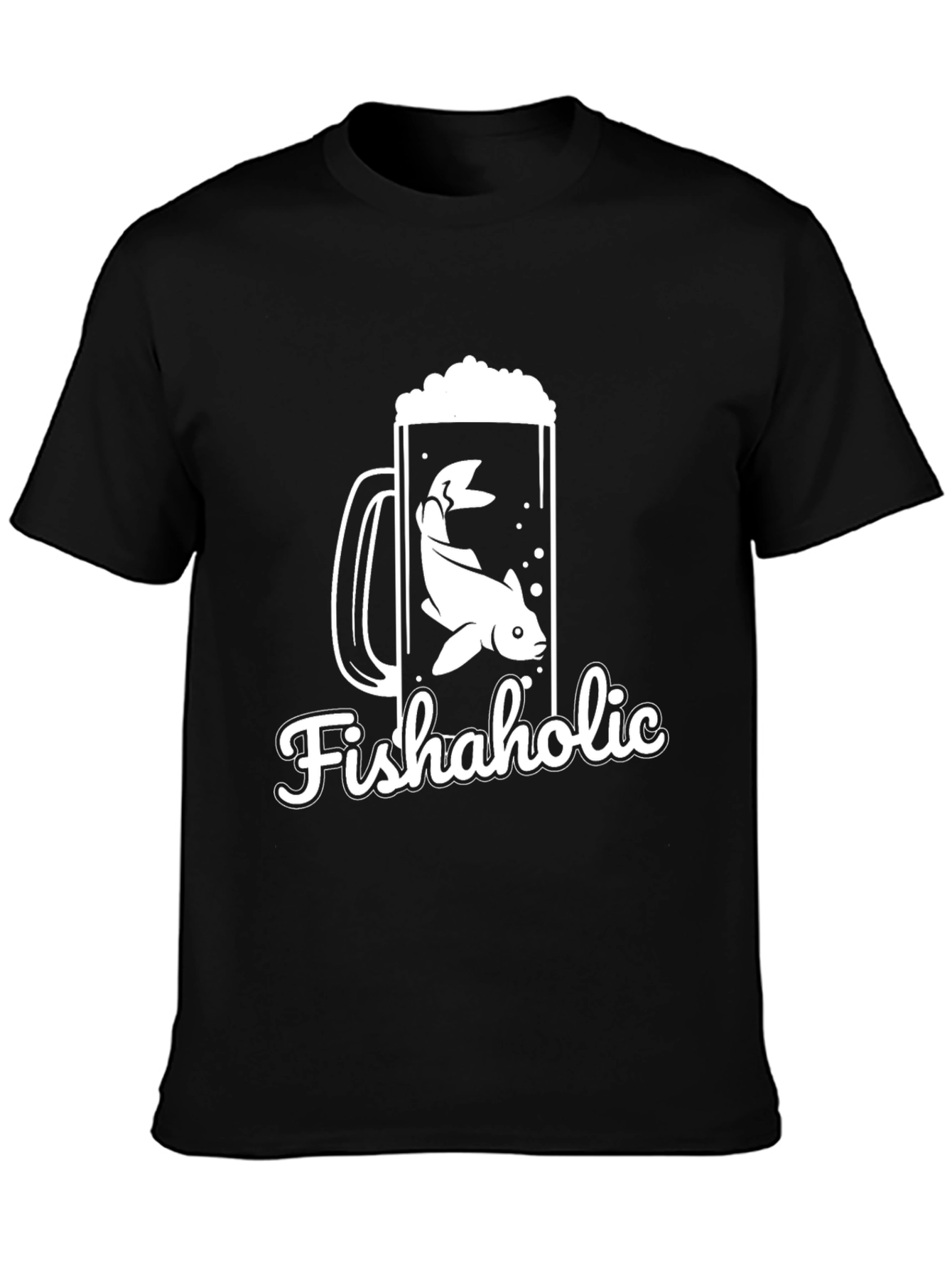 Fishaholic Graphic Tee - Black