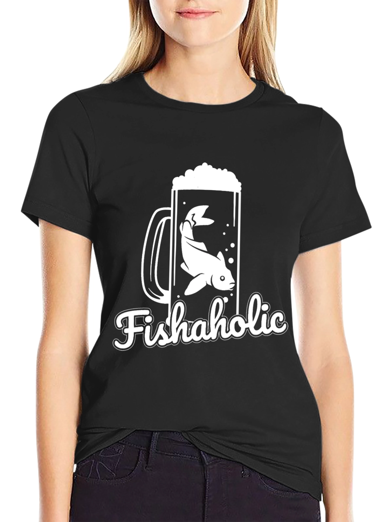 Fishaholic Graphic Tee - Black