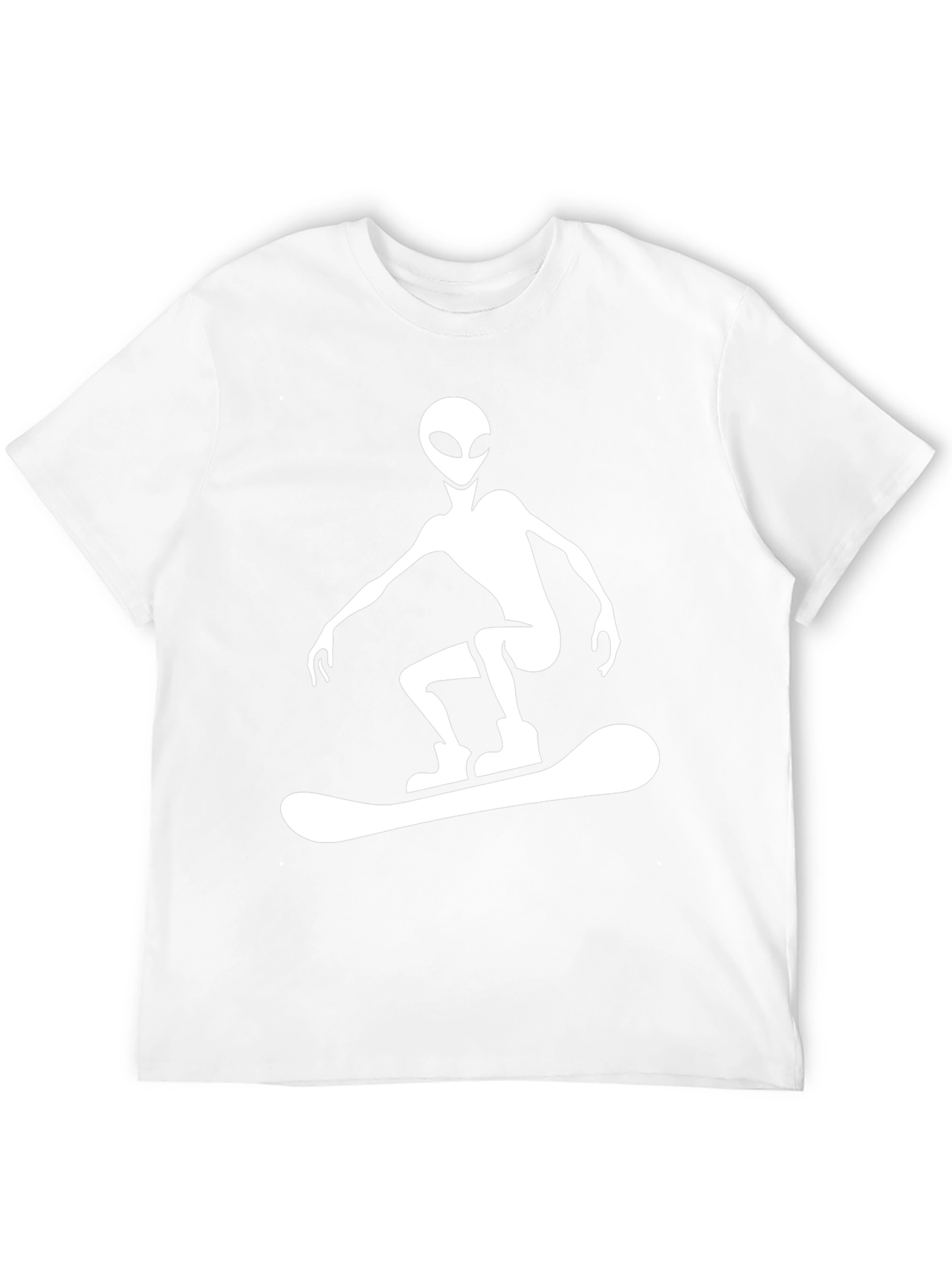 Alien Snowboarding Graphic Tee - Black Cotton T-Shirt